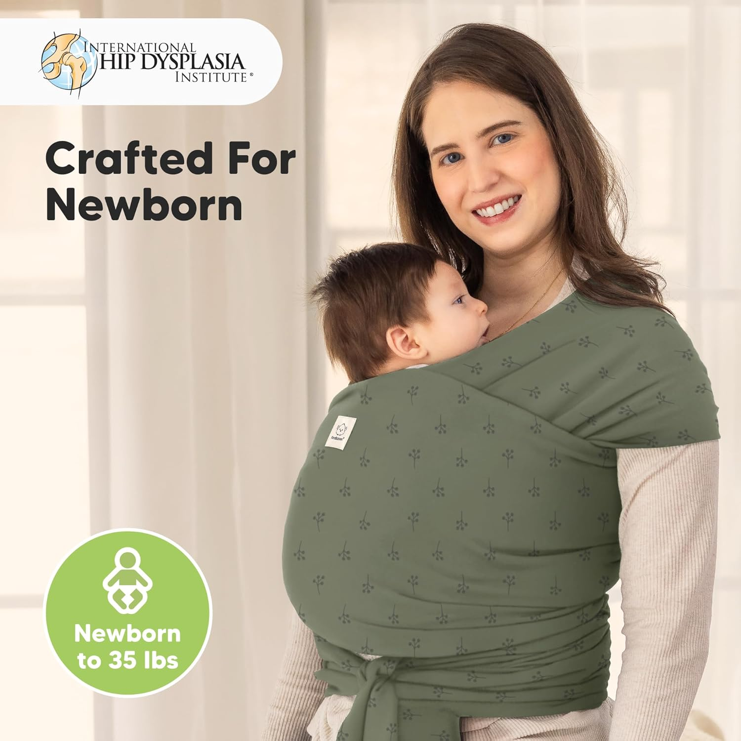 Keababies Baby Wrap Carrier - All in 1 Original Baby Carrier Newborn to Toddler Sling, Easy to Wear, Hands Free Bonding, Lightweight, Breathable Infant Wraps (Forest Berries) - Forest Berries image number 6