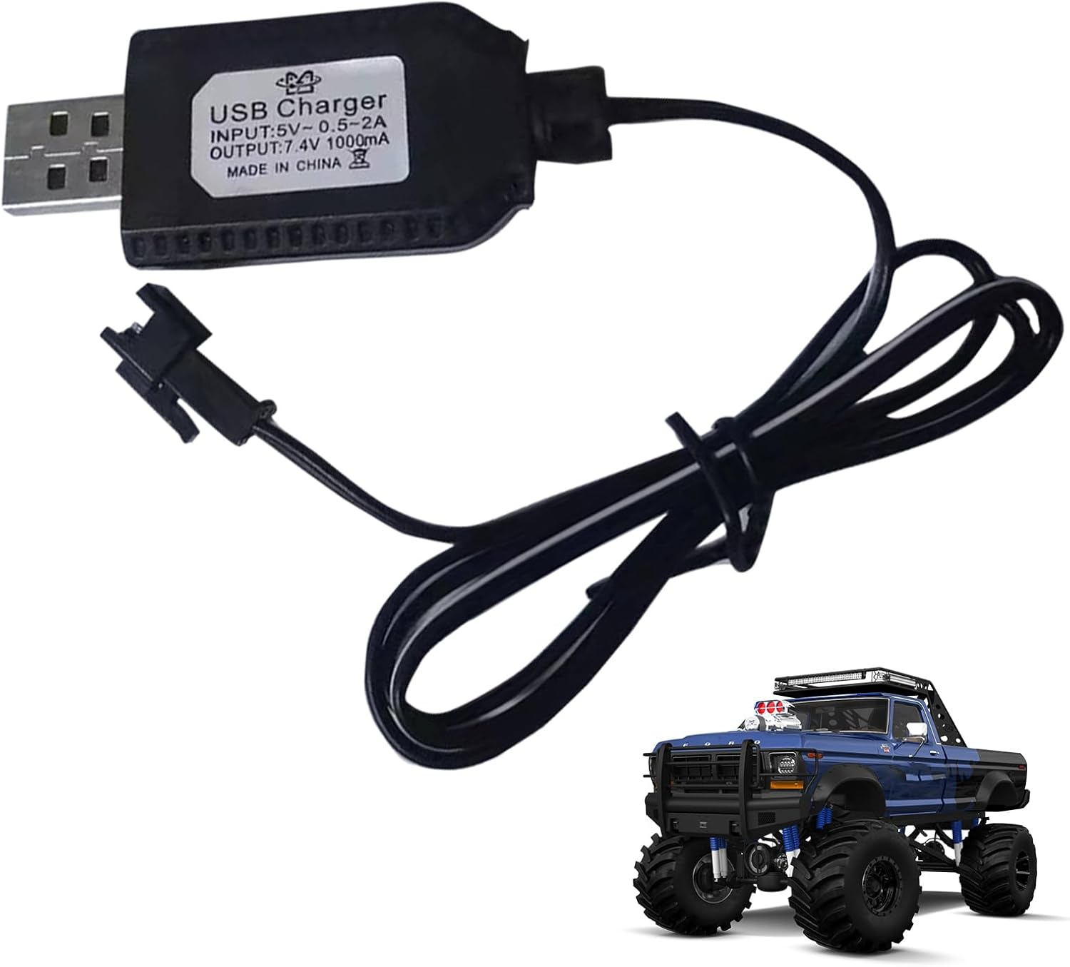 Drone Battery Charger - Charging Cable for Toy Battery for 7.4V 1000Ma,Portable Charging Cable for Toy Battery with Indicator Light Design, Automatically Adapt Drone Battery Charger Jmedic