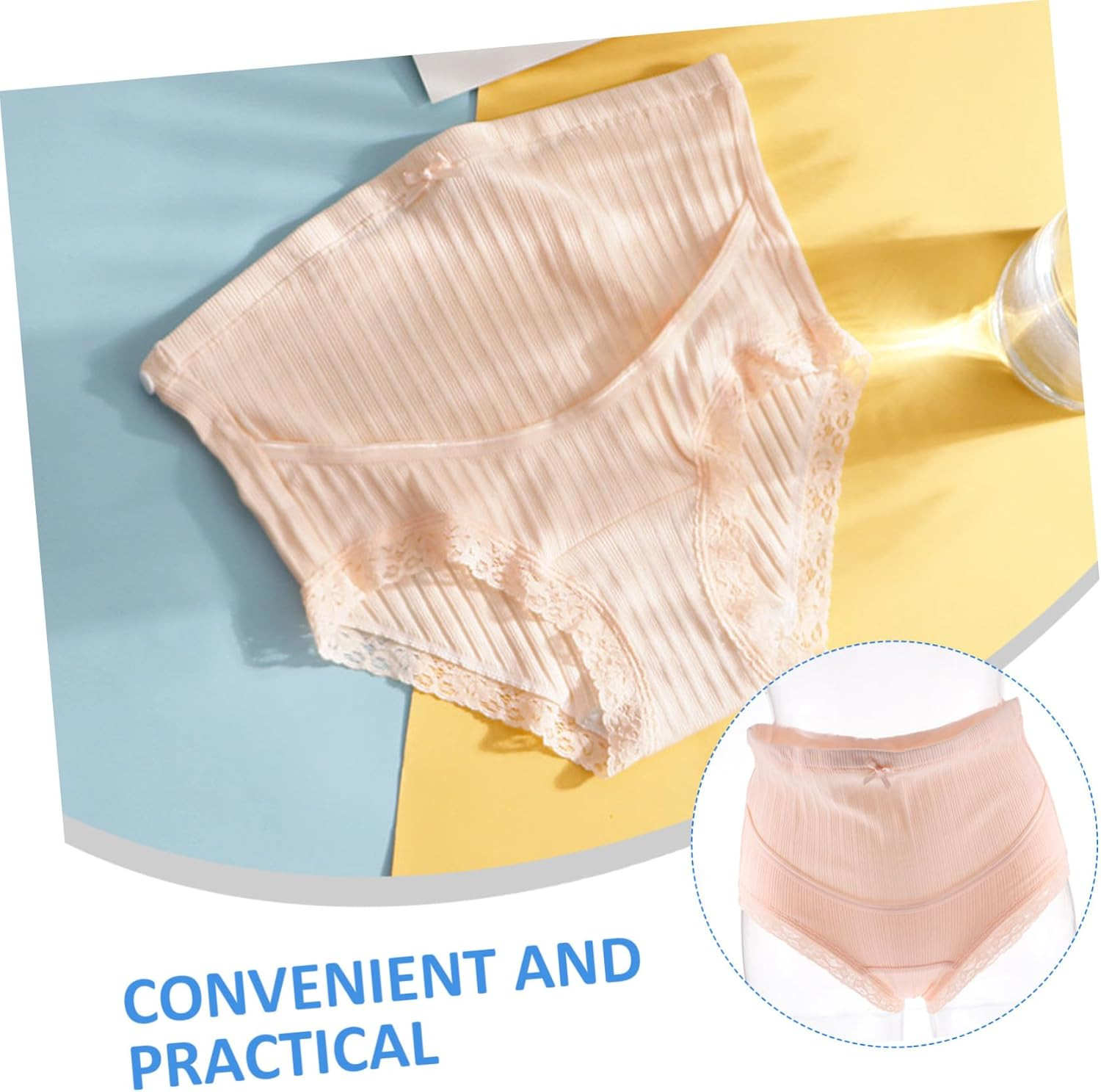 FOMIYES 3Pcs Cotton Maternity High Waist Underwear for Pregnant Women Belly Support Pants Summer Comfortable Maternity Panties image number 4