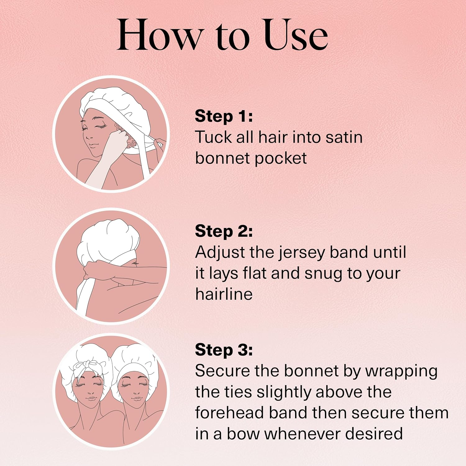 Kitsch XL Satin Bonnet for Sleeping - Softer than Silk Bonnet for Sleeping Women - Secure Fit, Adjustable, Night Cap for Curly & Textured Hair - Prevents Breakage, Tangles & Thinning - Cherry Print image number 6