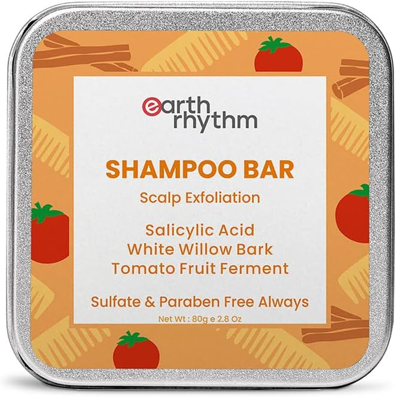 Earth Rhythm Exfoliating Shampoo Bar with 2% Salicylic Acid & Tomato Ferment (Tin Packaging) - 80 Gm image number 4