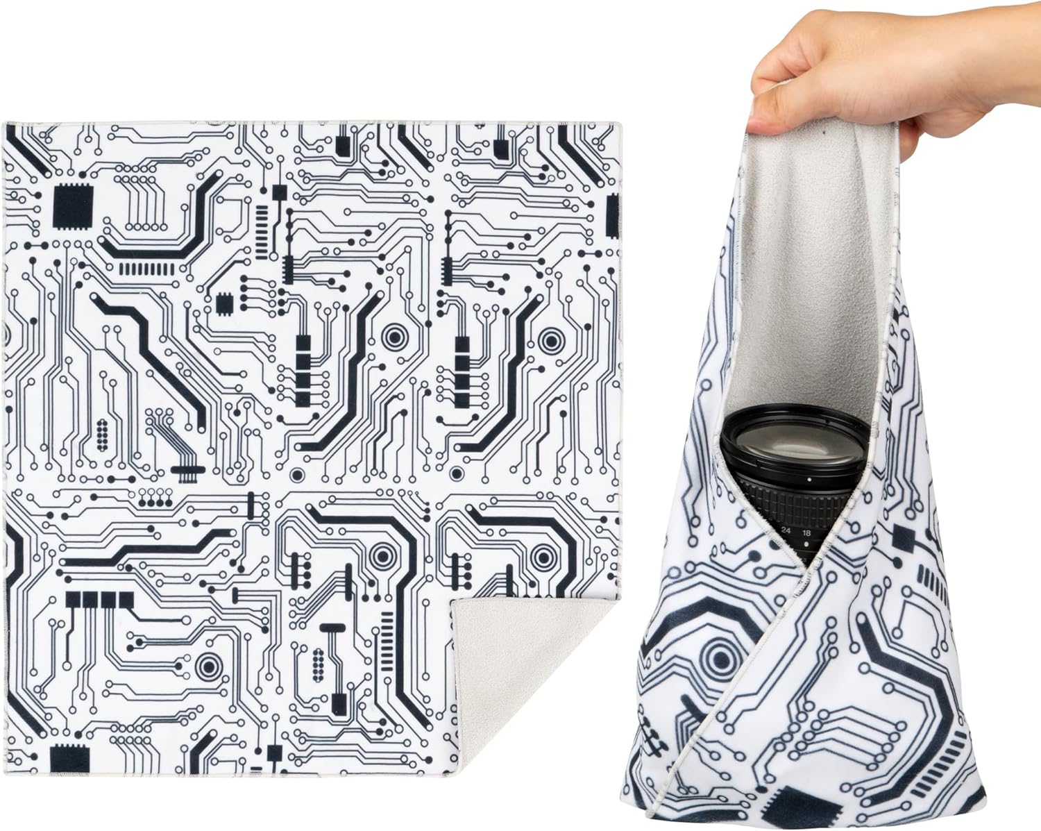 Walking Way Self-Adhesive Magic Cloth Camera Wrap, Protective Wrap, Universal Storage Cloth, Anti-Scratch, Dustproof, Washable Lens Pouch for DSLR, Smartphones, Laptops, Cosmetic, Household Items