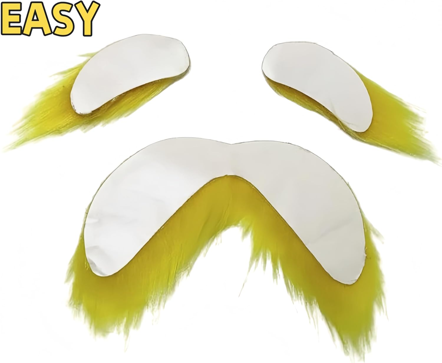 Yellow Mustache and Eyebrows Cosplay Costume Accessories Funny Party Favors Men Women image number 1