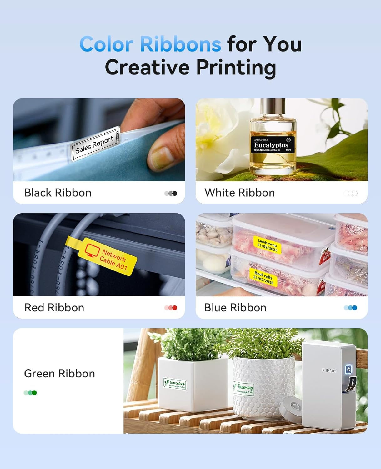 NIIMBOT N1 Label Machine with Tape, Portable Bluetooth Label Printer, Support Color Printing, Mini Rechargeable Sticker Labeler for Home Office, Small Business image number 5