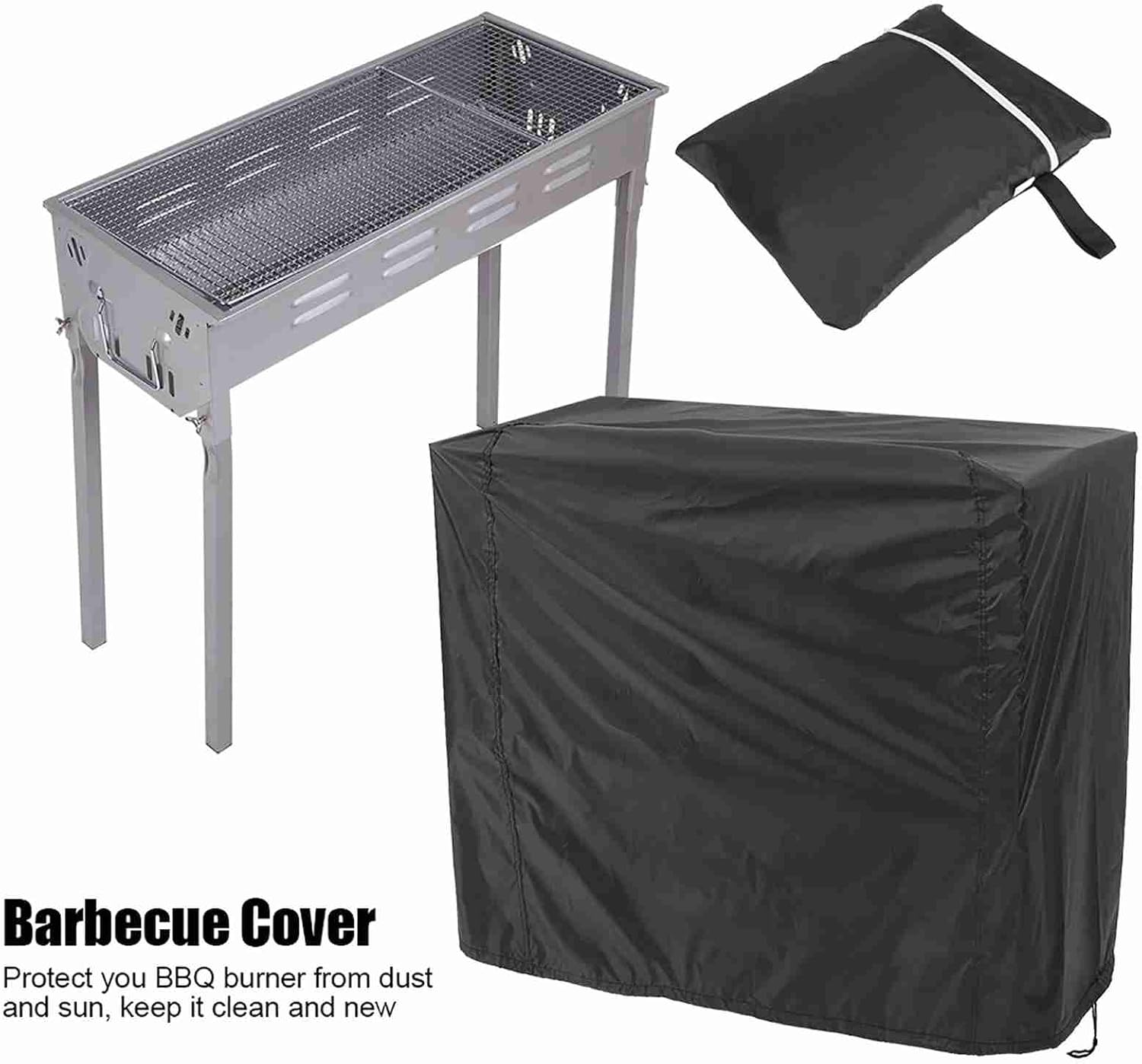 Waterproof BBQ Cover Outdoor Grill Cover Waterproof Barbecue Covers with Built-In Tighten Rope for Windproof UV Protection Dustproof Polyester Material (80X66X100Cm) - 145X61X117Cm image number 7