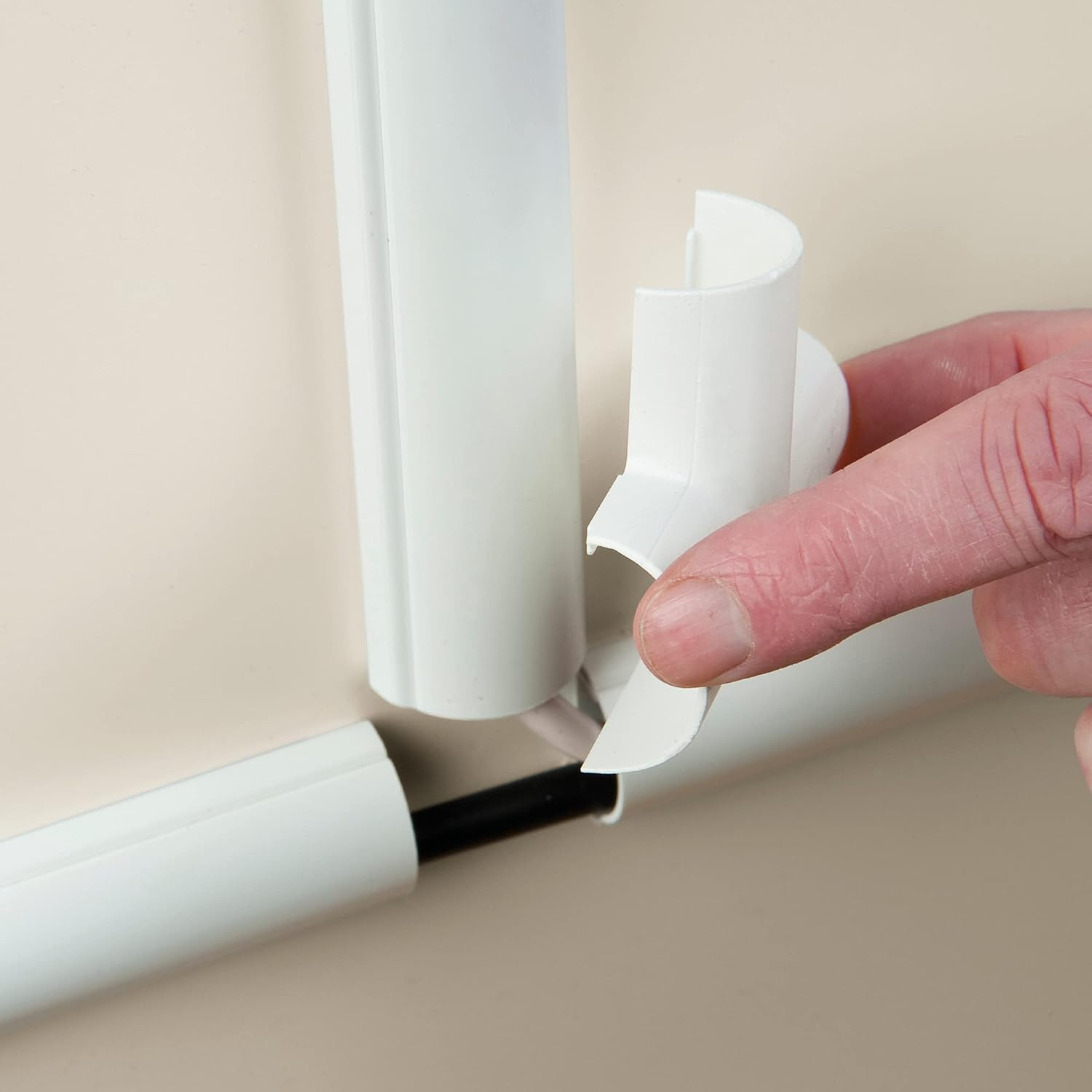 D-Line Micro+ Cable Trunking Clip-Over Accessory Multipack | Join Multiple Lengths of 20X10Mm Micro+ Cable Cover | 13 Piece Electrical Trunking Accessory Multipack - White CLOAP2010W image number 6