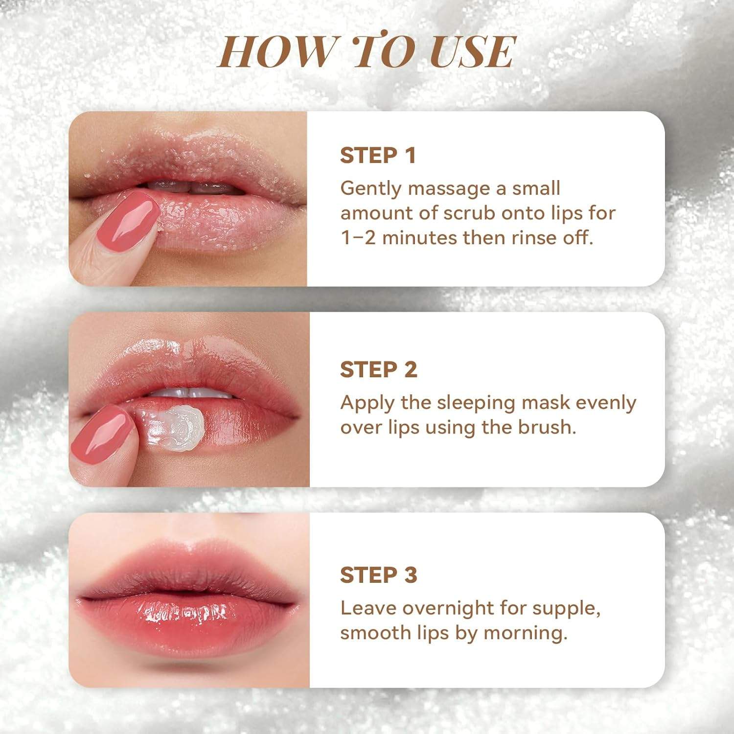 ANAI RUI Lip Scrub & Lip Mask Set with Shea Butter, Lip Scrubber Exfoliator Enriched with Vitamin E, Sugar Scrub for Dry Lips, Hydrating Lip Mask for Overnight Use, Gift Set for Women and Girls (Coconut) image number 1