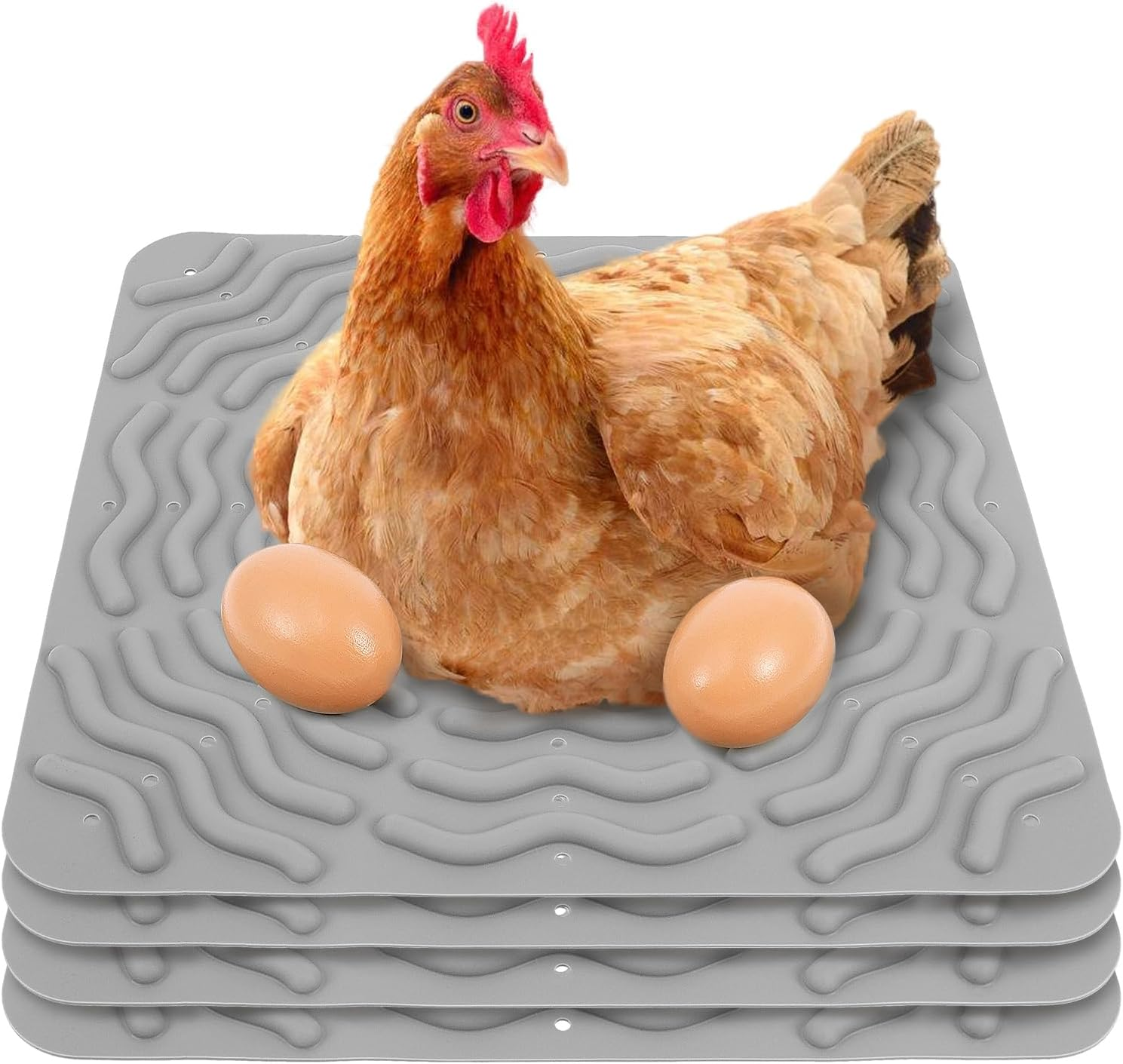 4 PCS Chicken Nesting Pad 12 Inch Washable Chicken Laying Pads Reusable Soft Silicone Hen Nesting Mats Laying Egg Mat for Hens Laying Egg image number 2