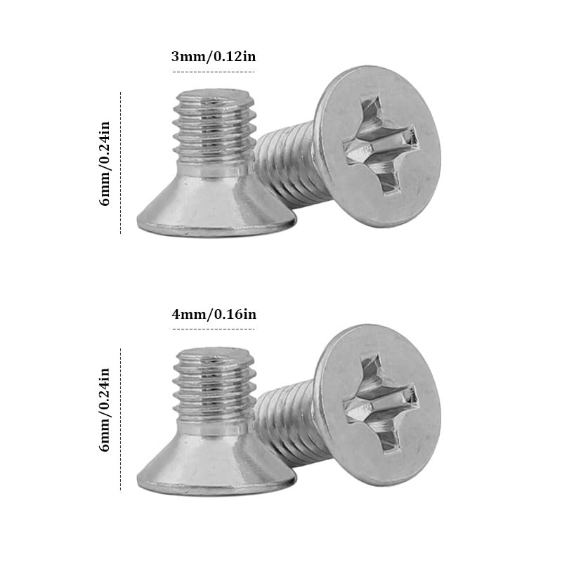 10PCS M3M4X6 Stainless Steel Grub Screws Door Handle Fixing Screws Cross Pan Head Machine Screws & Hex Bolt-Nut Countersunk Bolts for Door Handles, Light Fixtures & Home Repair image number 6