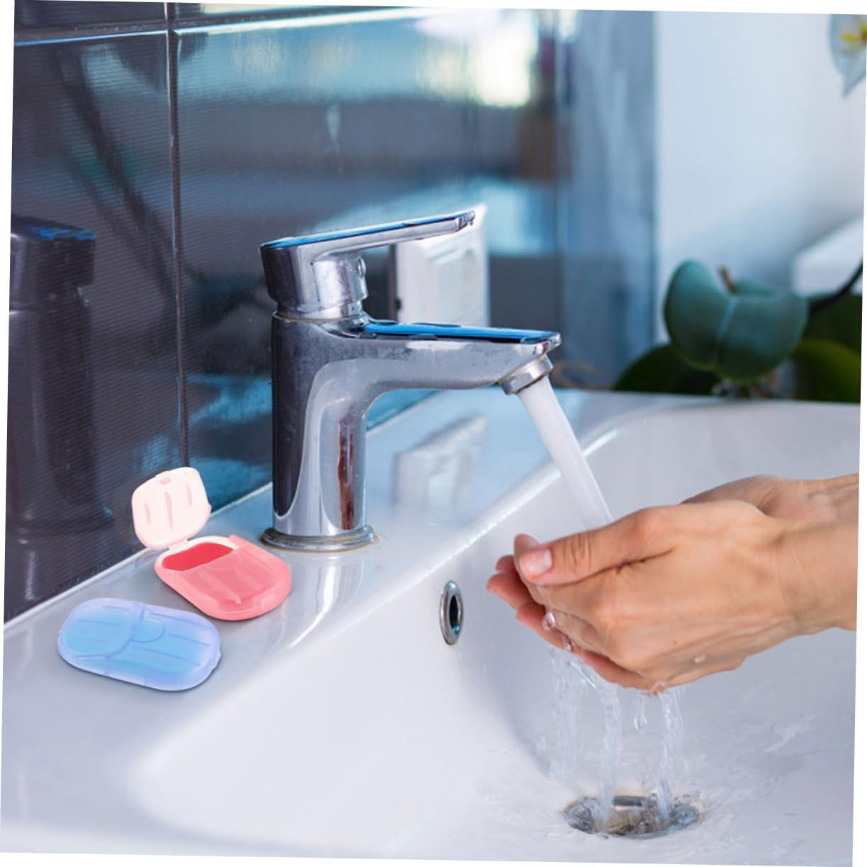 BRIGHTFUFU 12 Pack Portable Hand Soap Sheets Soap Paper for Travel Camping Hiking Outdoor Business Trips image number 4