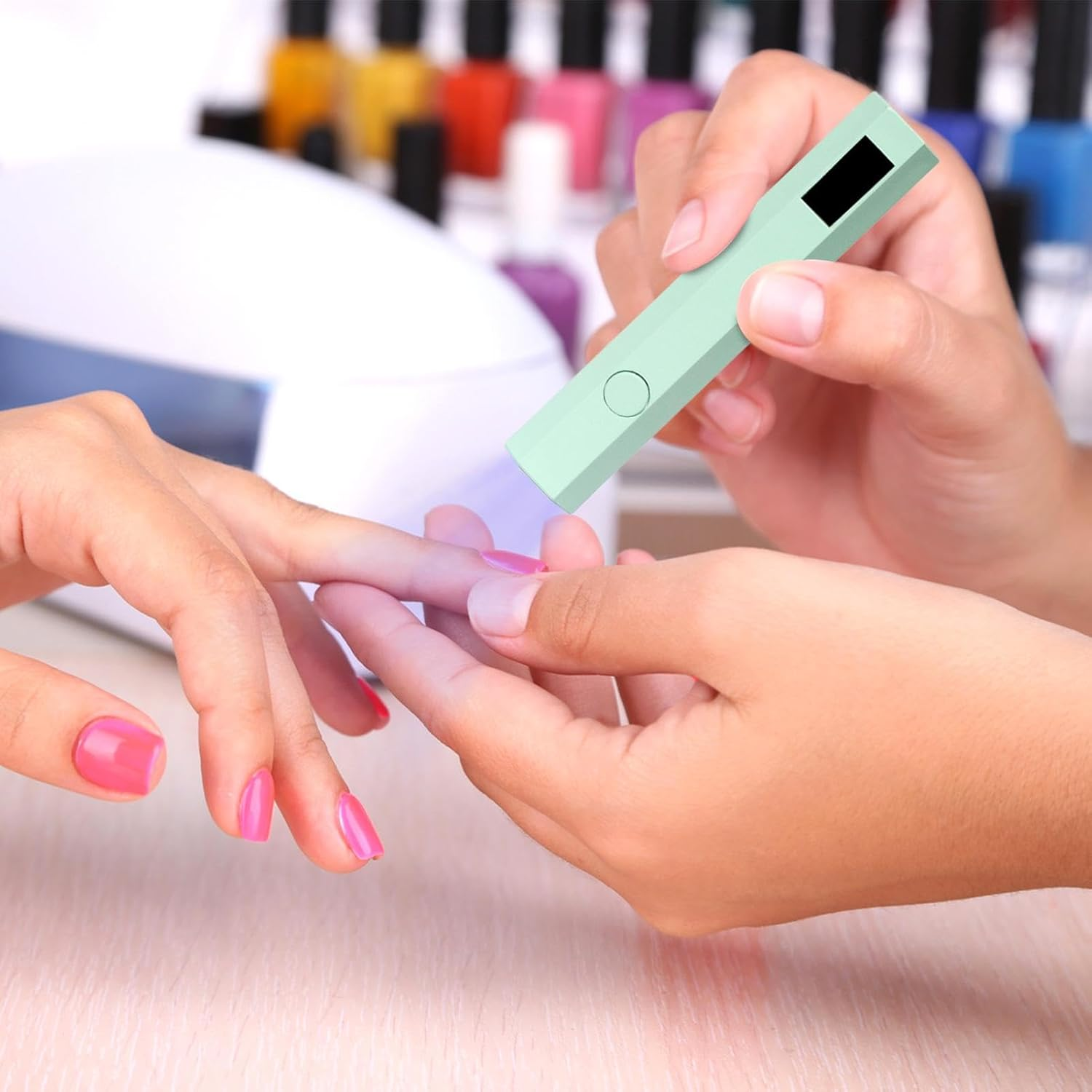 Tuxuseo Handheld UV Light for Gel Nails, UV Nail Lamp, Small Handheld Gel Polish UV Light, Portable Nail Dryer with 2 Timers, LED image number 1