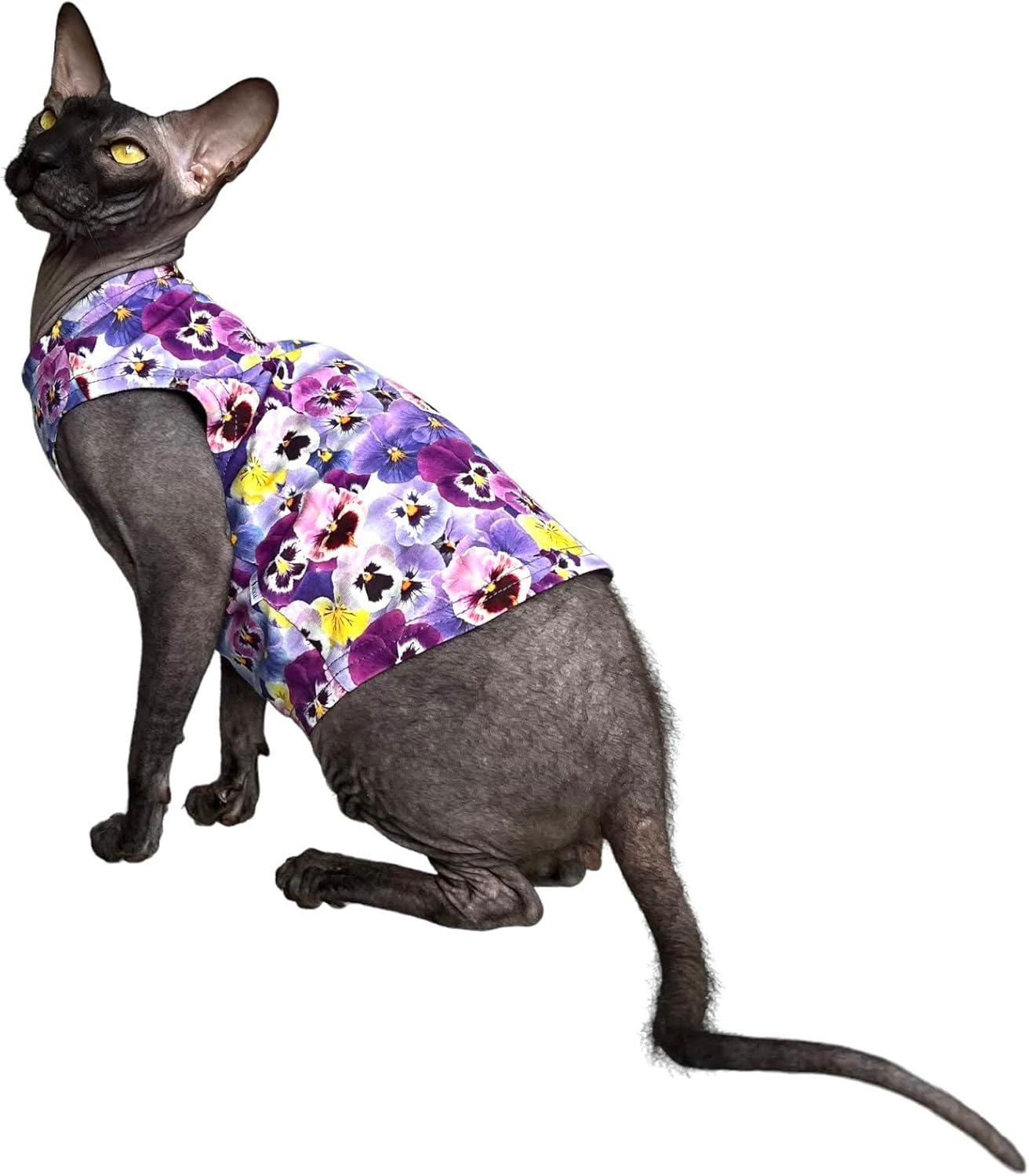 Kotomoda Cat Clothes Cotton Tank Pansy Sphynx Cats (XS) image number 1