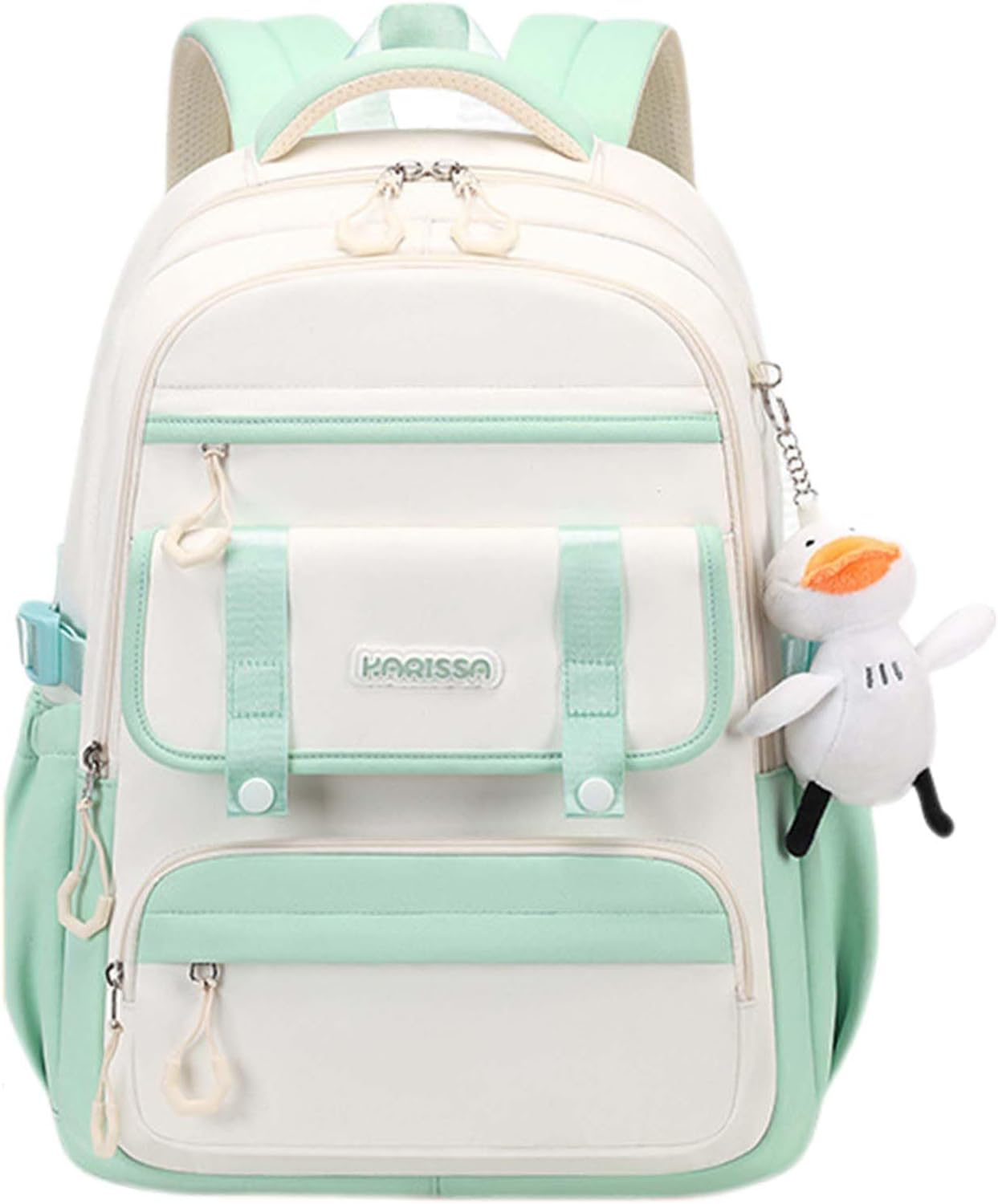 MININAI Womens Backpack for College Cute Aesthetic Large Capacity Laptop Backpack Kawaii Preppy Computer Daypack with Pendant