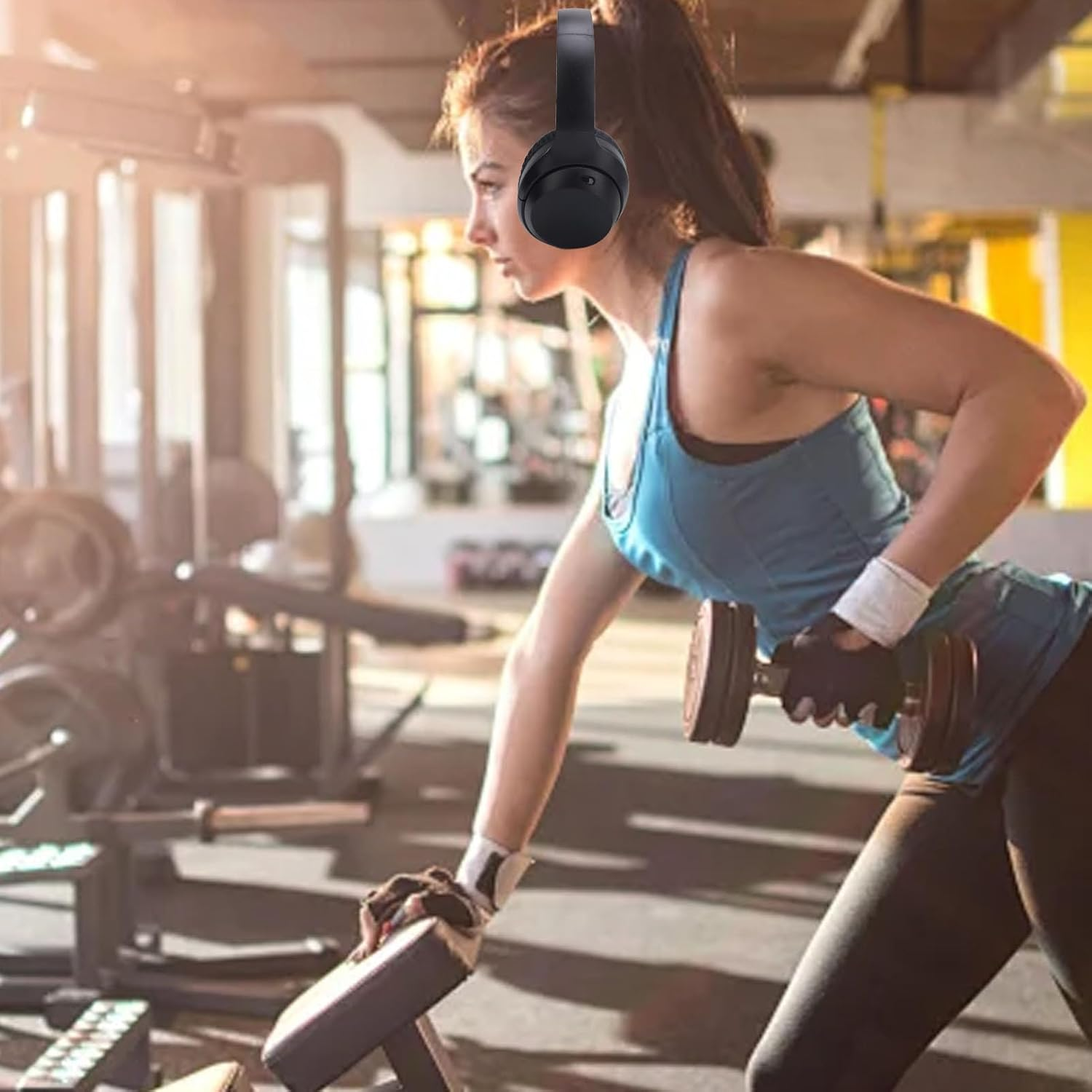 MENDUNER Wireless Headphones over the Ear, Bluetooth 5.3 Deep Bass Stereo Gym Headphones, Foldable Headphones Support 3.5 Mm, Long Playtime Comfortable Earpad (Black)