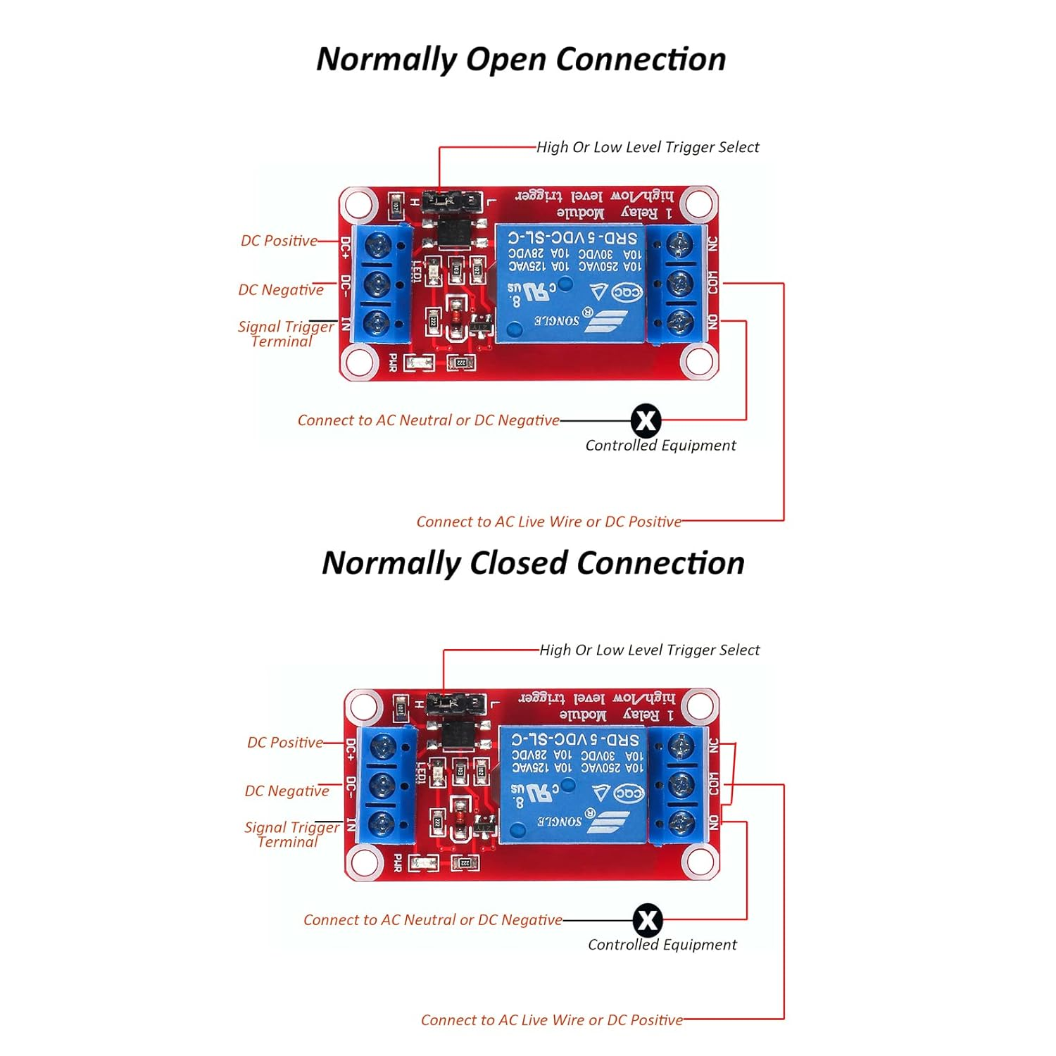 DIANN 10Pcs DC 5V Relay Module 1 Channel Relay Board with Optocoupler Support High/Low Level Trigger image number 1