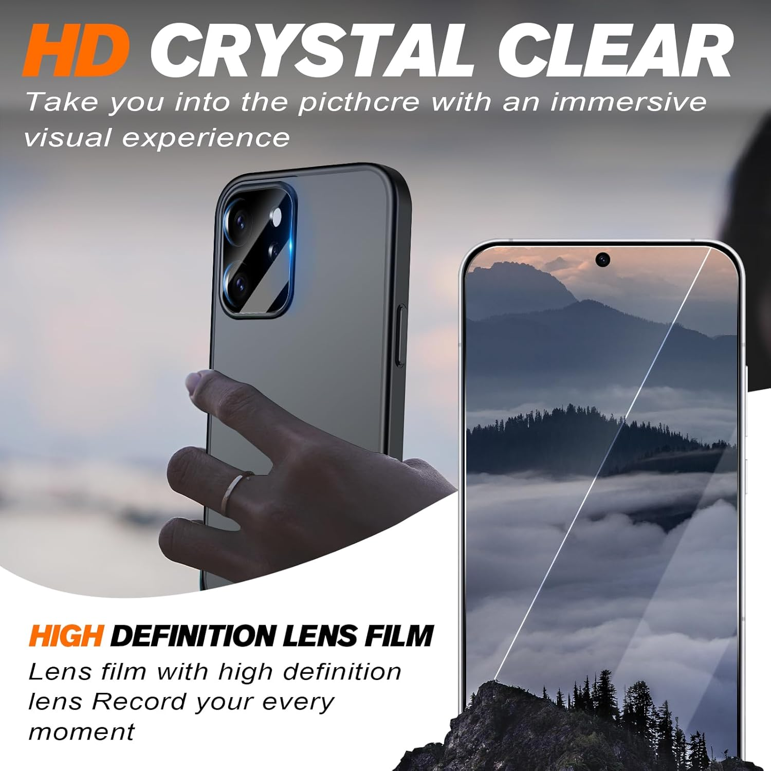 [2+2 Pack] Screen Protector for OPPO Reno 13F 5G,With 2 Piece of Tempered Glass Screen Protector,2 Piece of Camera Lens Protector,Bubble Free,Anti Scratch