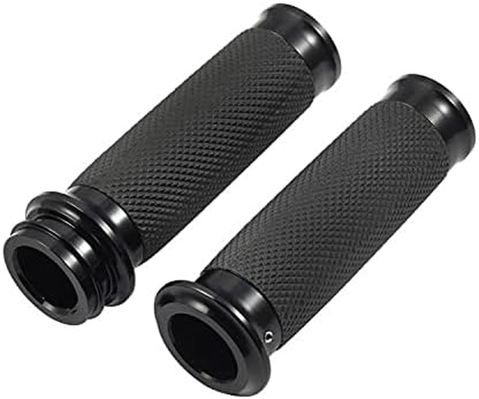 Benlari 1" Chrome CNC Handgrips Motorcycle 25 Mm Handlebar Grips Motorcycle Universal Compatible for Harley Honda Kawasaki Suzuki Yamaha Bobber