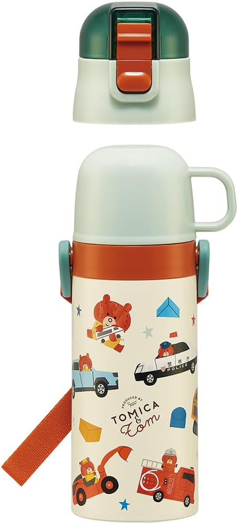 Skater SKCP3-A Children'S Stainless Steel Water Bottle, 2-Way Drinking Straw, 14.1 Fl Oz (410 Ml), Cup Drinking, 11.8 Fl Oz (350 Ml), Tomica and Tom, Tsumupappa, Kid-Friendly Lightweight Type, Small image number 6