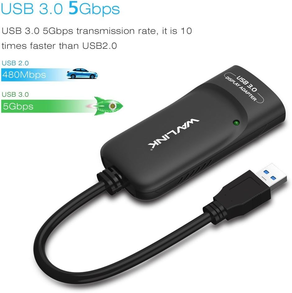 WAVLINK Universal USB 3.0 or USB-C to HDMI Adapter, Displaylink Chips External Video Card 2K Display Monitor,Supports 2560 &times; 1440 Resolution with Audio Port for Windows&Mac OS 10.14 or Latest&Linux image number 5