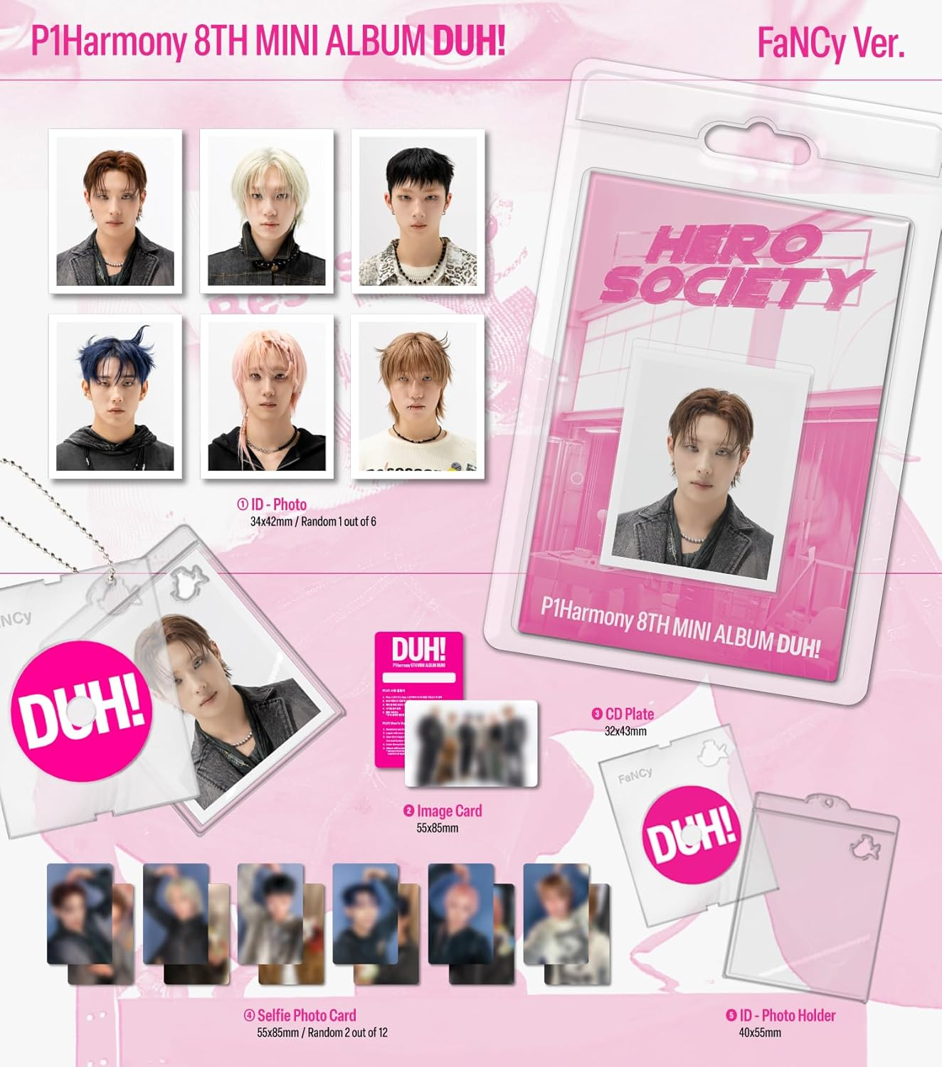 P1Harmony DUH! 8Th Mini Album with Tracking Sealed P1H (4 Version Set(1Standard+1H+1Fancy+Nemo))