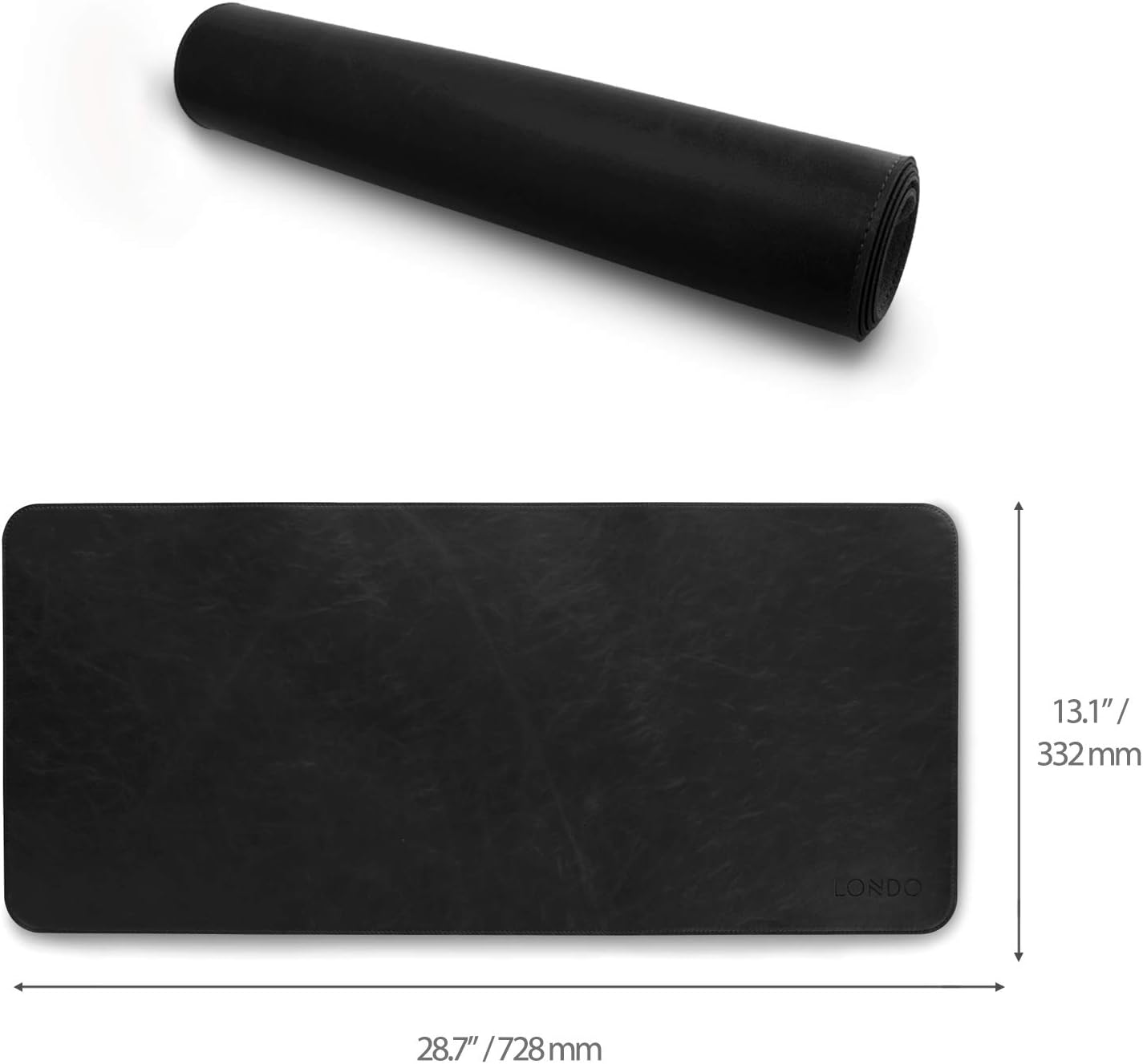Londo Leather Extended Mouse Pad (Black) - Gray image number 2