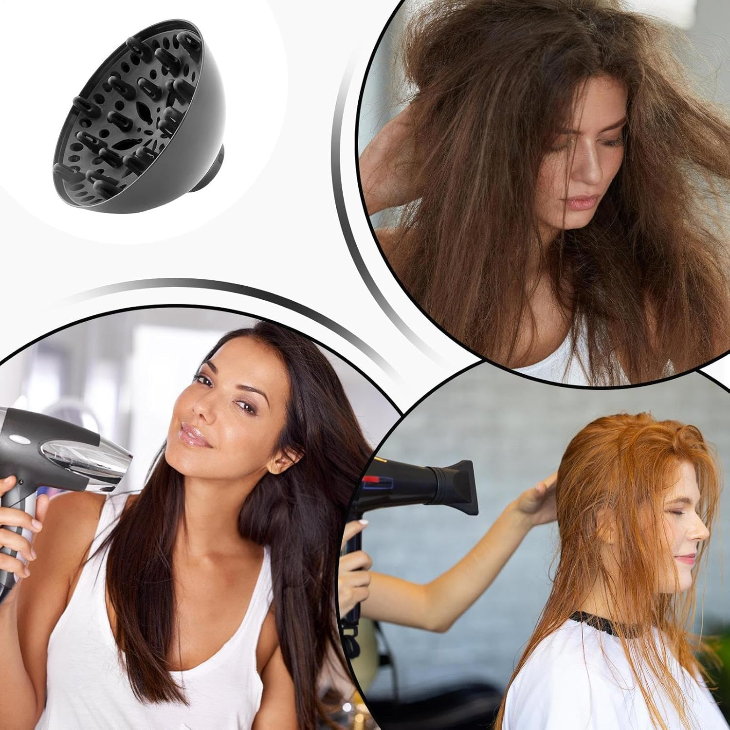 Curly Hair Dryer Diffuser Attachment Blow Dryer Diffuser Attachment Adjustable from 1.4-Inch to 2.6-Inch, Diffusing Assistant for Home Hairdressing Barbershop Travel Salon