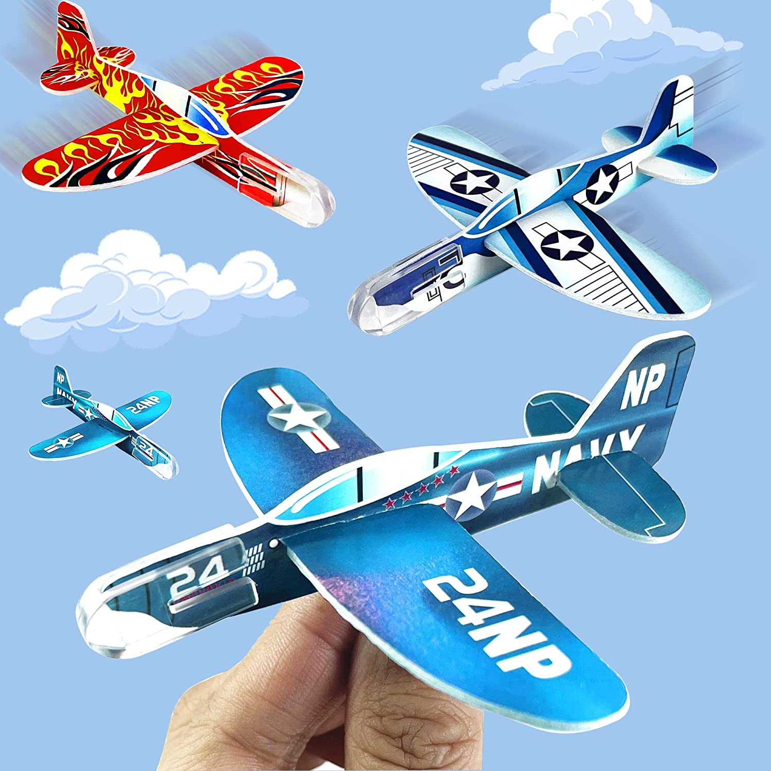 XIPEGPA 60 PCS Glider Planes Bulk Foam Airplane Gliders Toy for Kids Paper Airplane Toys Set for Birthday Party Favor Goodie Bag Stuffers Classroom Prizes Boys and Girls image number 1