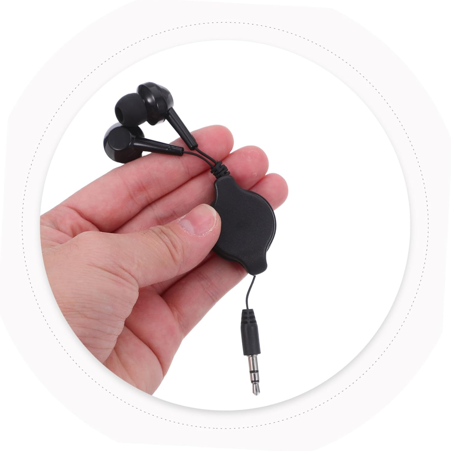 SHINEOFI 2Pcs Double-Pull Retractable Earphones Wired In-Ear Earbuds for Students Portable Dc 5V for Running and Sport Activities image number 2