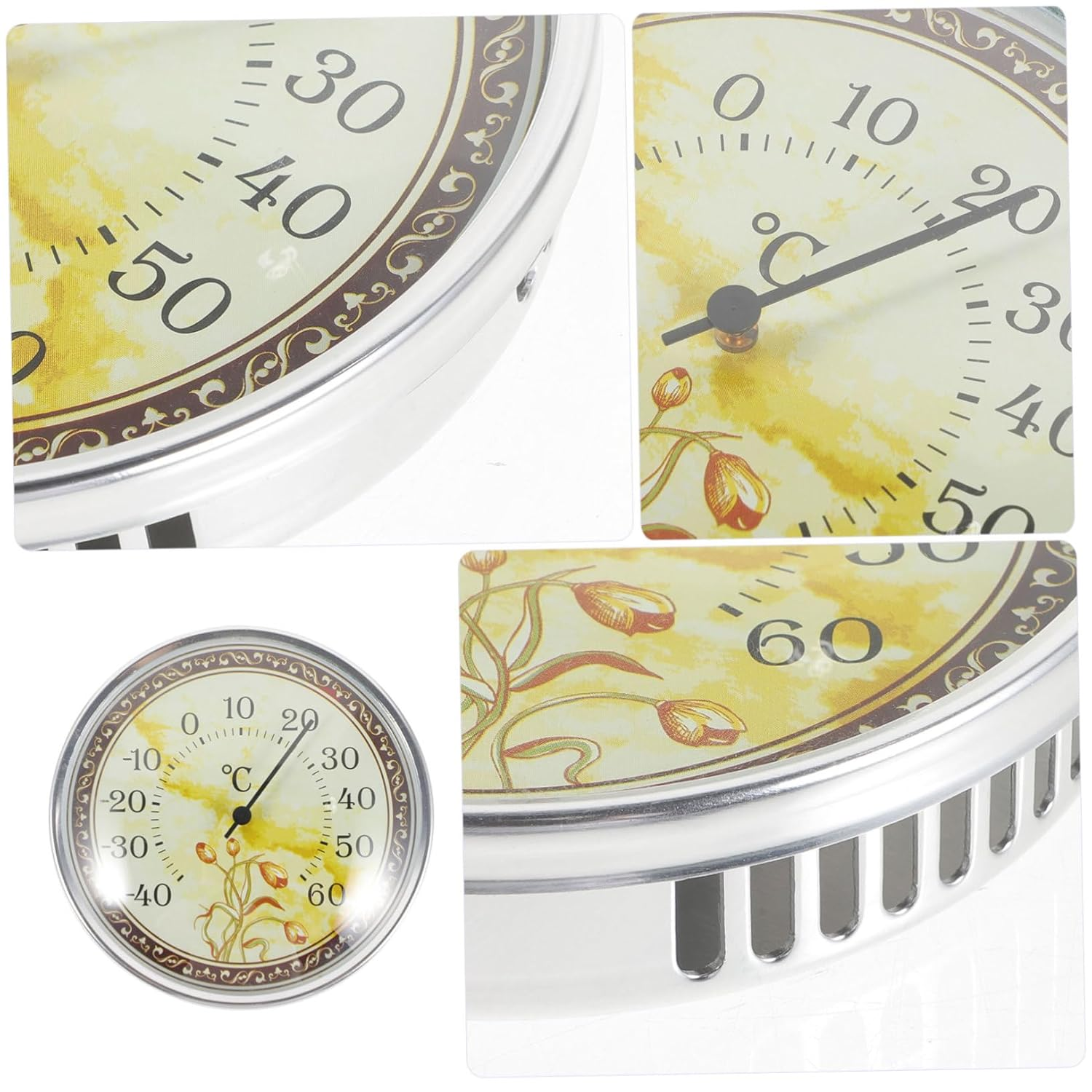 Abaodam Indoor Room Thermometer and Sauna Temperature Gauge Wall-Mounted High Precision Analog Thermometer Tulip Pattern for Nursery and Home Environment Monitoring image number 5