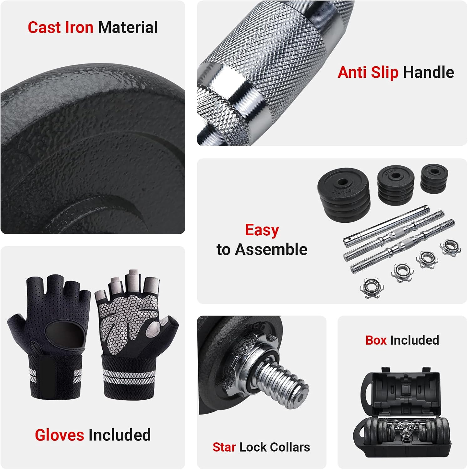 Li Fitness Cast Iron Adjustable Dumbbell Set 3 in 1 Kettlebell Set Barbell Set Exercise Fitness Dumbbells for Home Gym Training Weight Lifting Bodybuilding Exercise image number 3