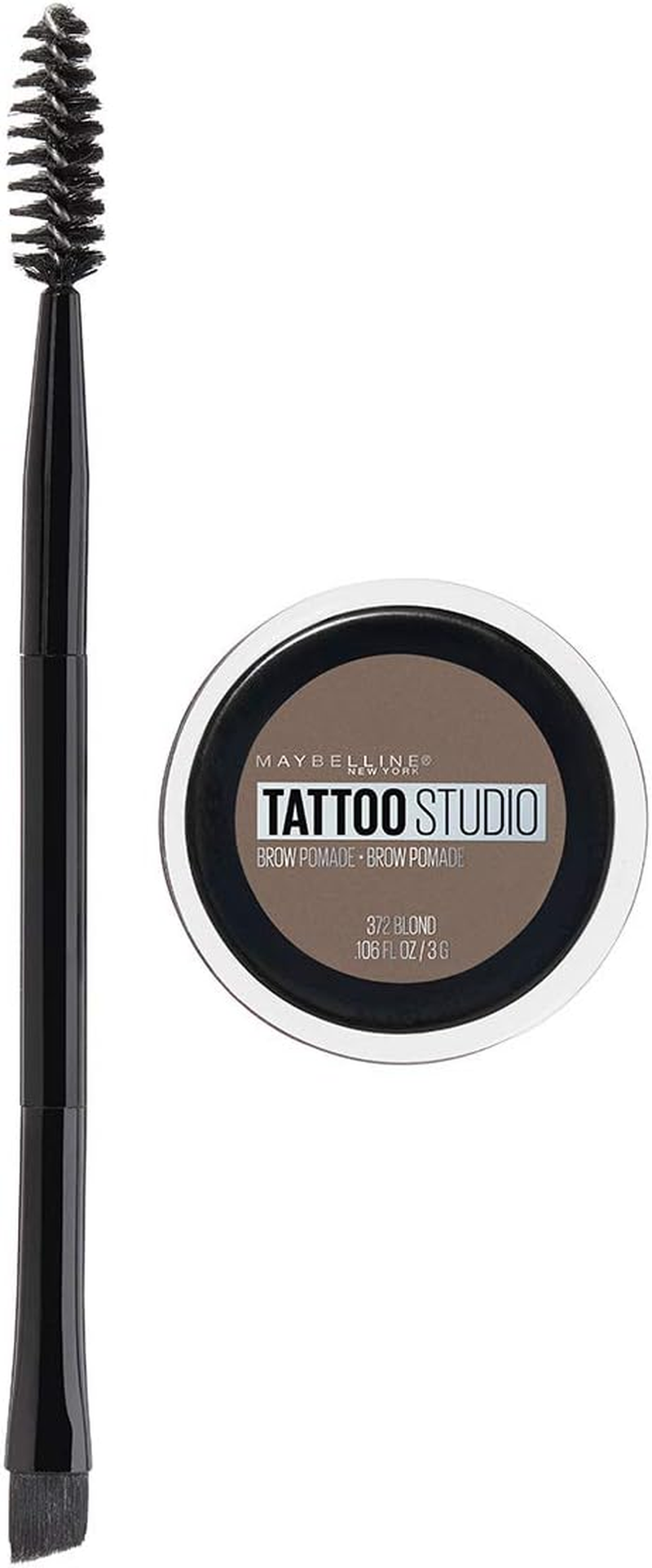 Maybelline New York Tattoostudio Brow Pomade Long Lasting, Buildable, Eyebrow Makeup, Deep Brown, 1 Count