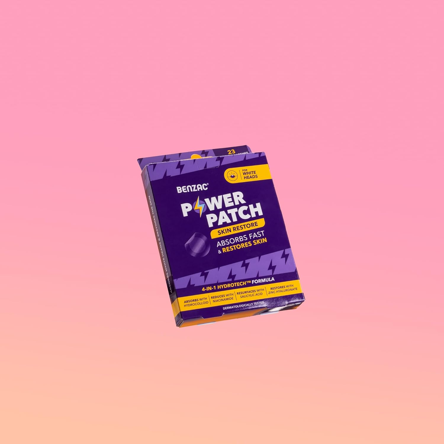 Benzac Power Patch Skin Restore, 23 Invisible Hydrocolloid Pimple Patches in 2 Sizes, 4-In-1 Hydrotech Formula Absorbs White Heads Fast & Restores Skin, Water and Sweat Proof, Make-Up Friendly, for All Skin Types image number 6