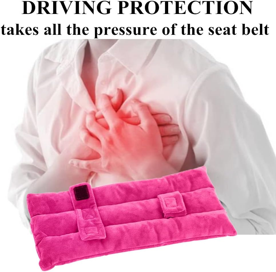 Seat Belt Pillow for Mastectomy Post-Surgery, Heart Surgery Recovery Support Cushion for Chest Chemo Port Pacemaker Bypass Hysterectomy Recovery Pillow (Dark Pi-Nk) image number 4
