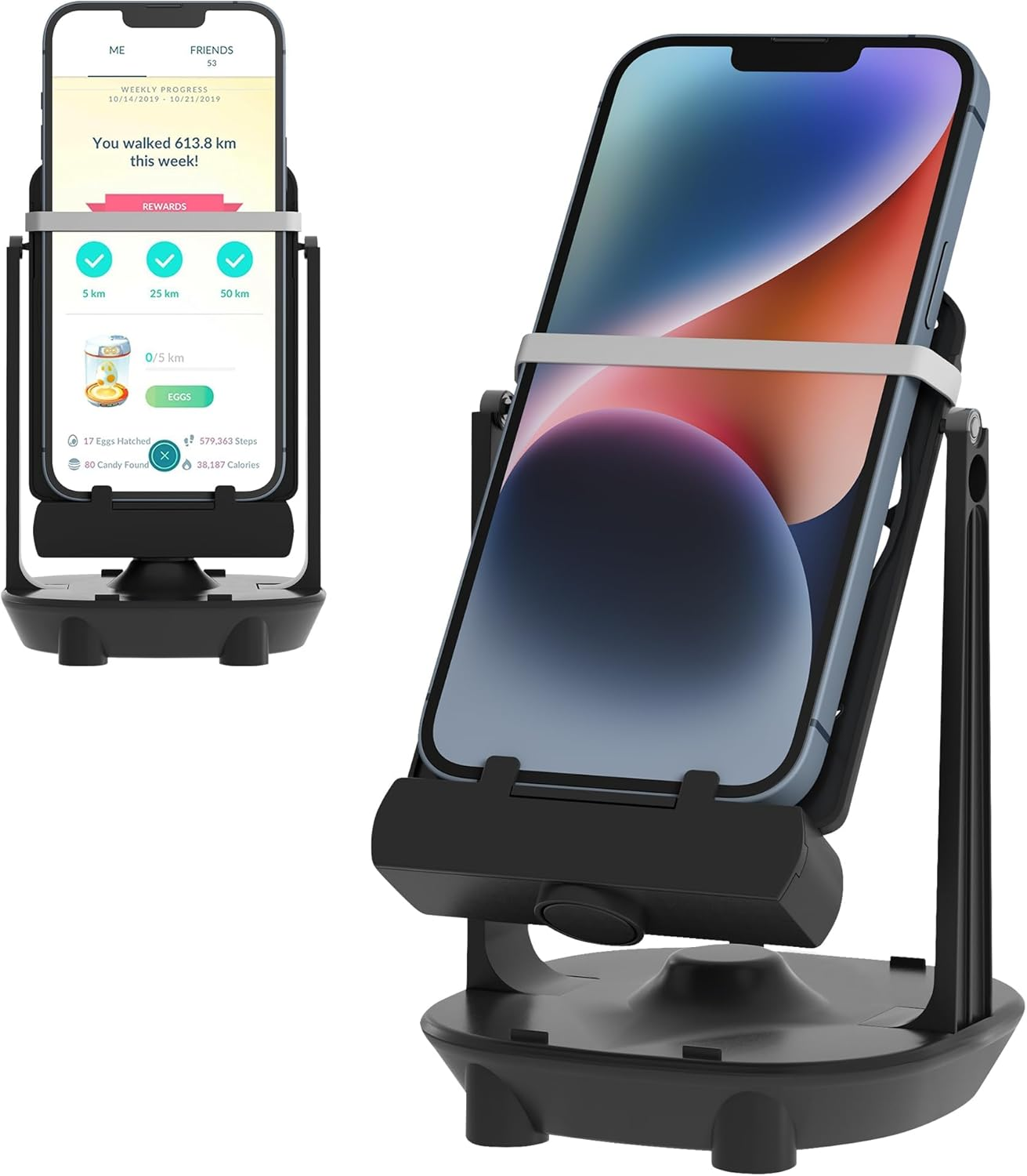 Phone Swing Compatible for Pok GO plus Cellphone Pedometer Steps Counter Accessories, (Super Mute) (Support 2 Phones) Quick Steps Earning Device with USB Cable, Phone Holder image number 5