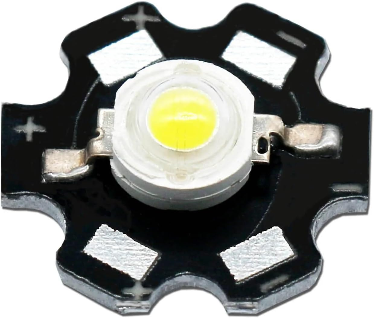 10Pcs 1W 3W White/Warm White High Power LED Lamp Bead for Flashlight Lights Bulb Chip+20Mm Radiator Aluminum Base for Diy(Yellow,3W)