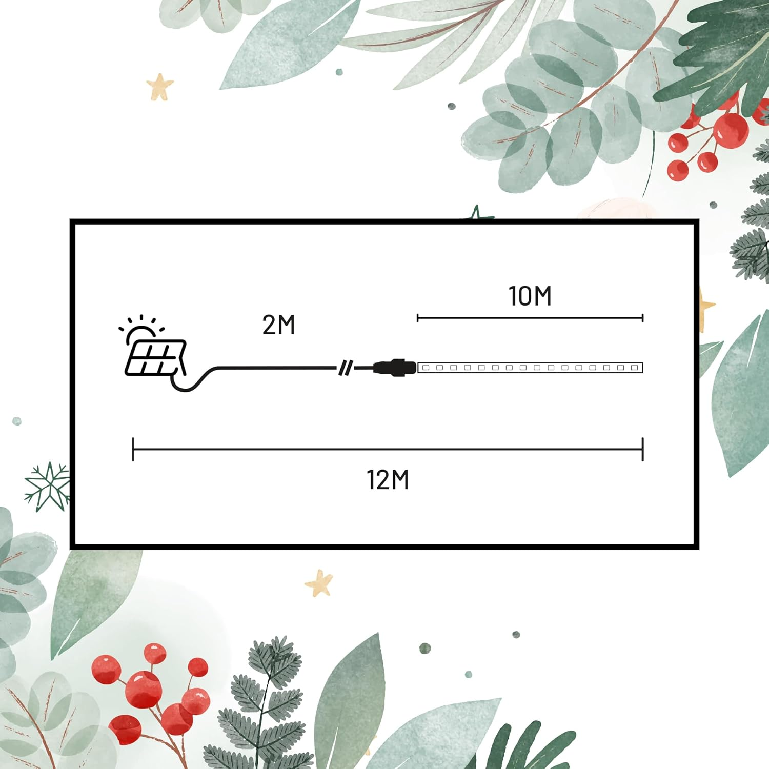 Solar Powered 10M LED Rope Light - 4 Colour Options - Blue - White image number 6