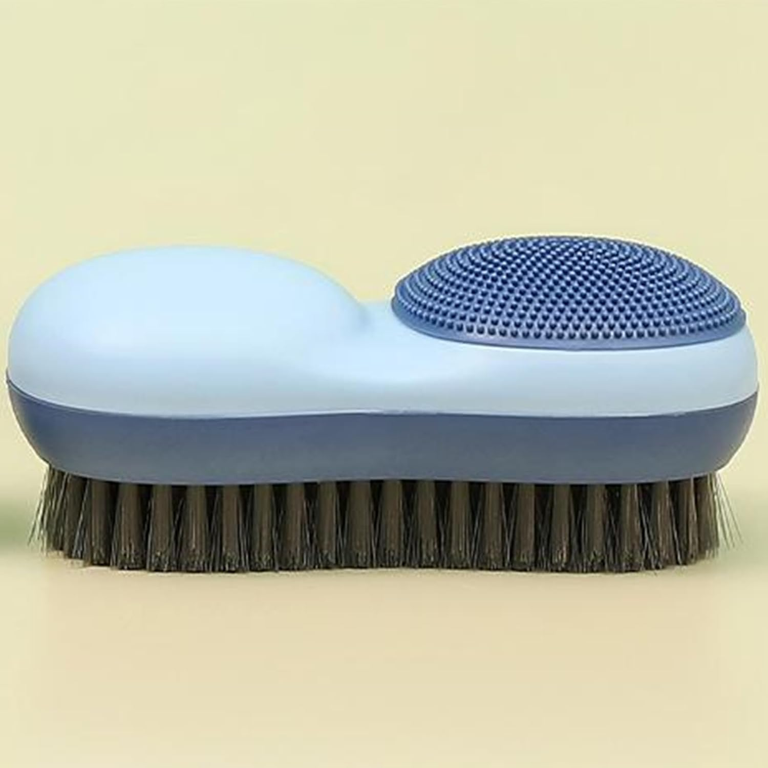 Two-Sided Laundry Stain Remover Brush, Soft Bristle for Scrubbing Out Tough Stains on Wool Cashmere Delicate Fabrics Knits Cotton Leather, Easy to Grip Hand Washing Clothes Brushes (White)