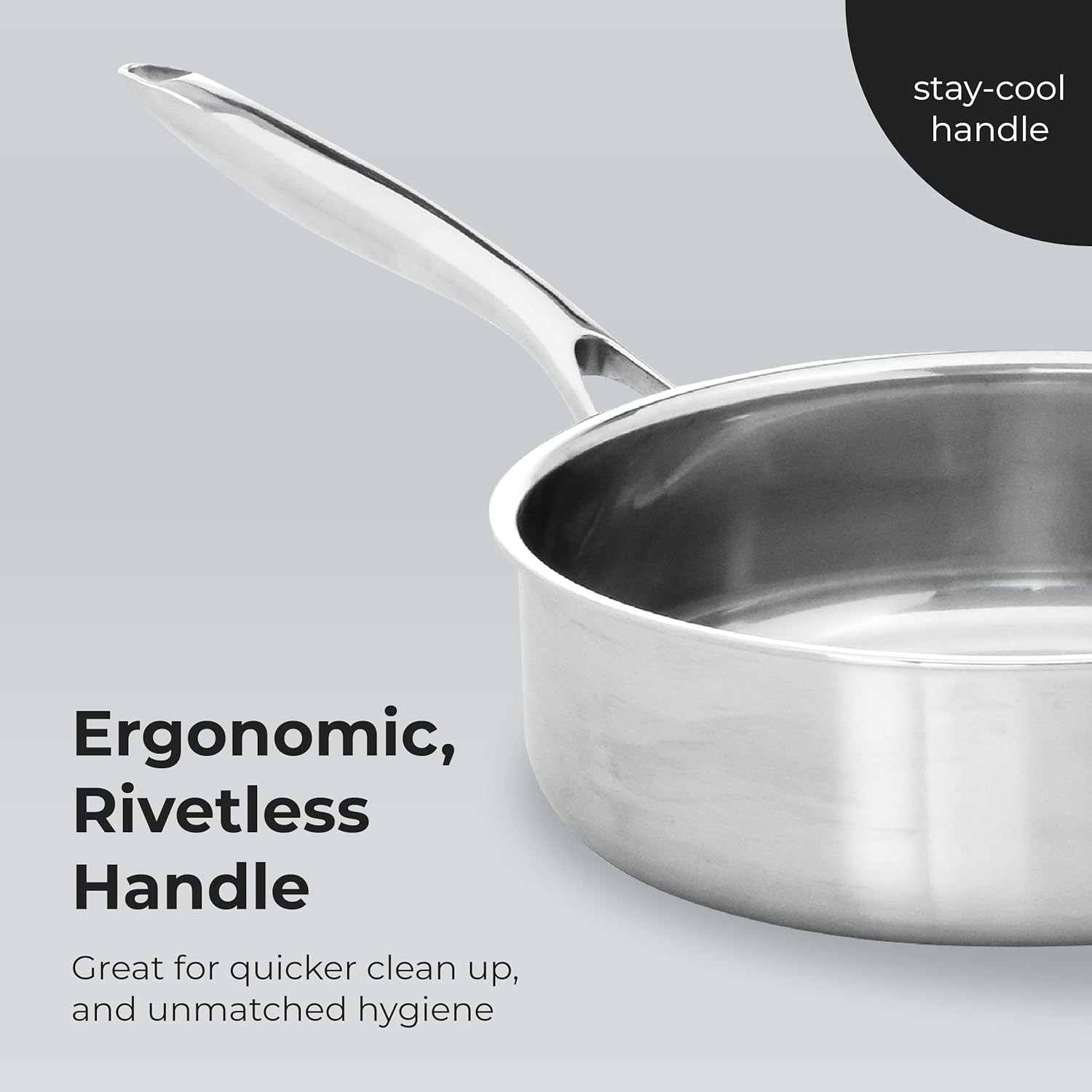 Black Cube Stainless, Saut&eacute; Pan W/Lid, 9.5" 3.0 Qt. image number 4