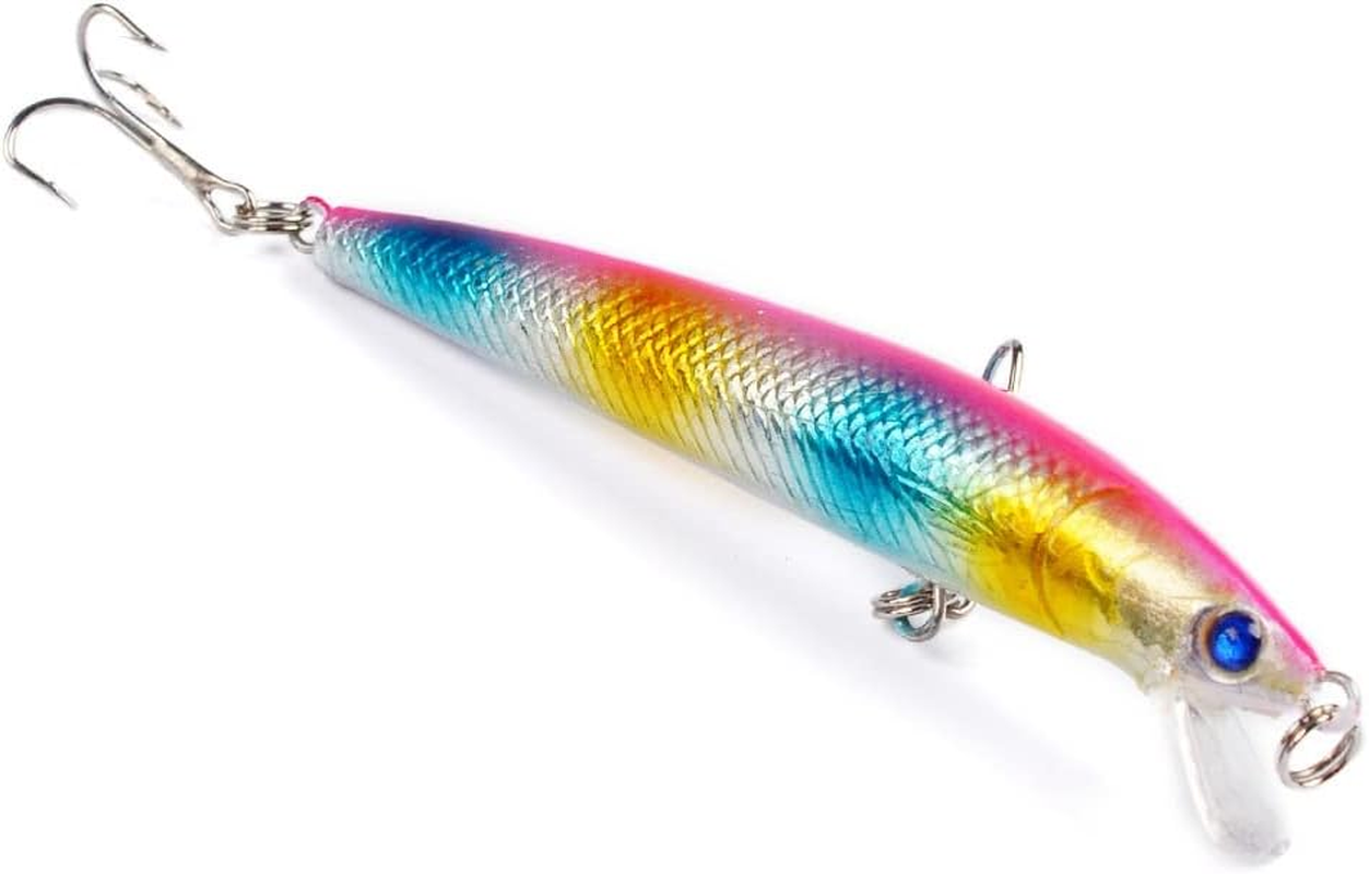 Origlam 10Pcs Minnow Fishing Lures Crankbaits, Fishing Hard Baits Swimbaits, Minnow Lures Topwater Lures Baits image number 2