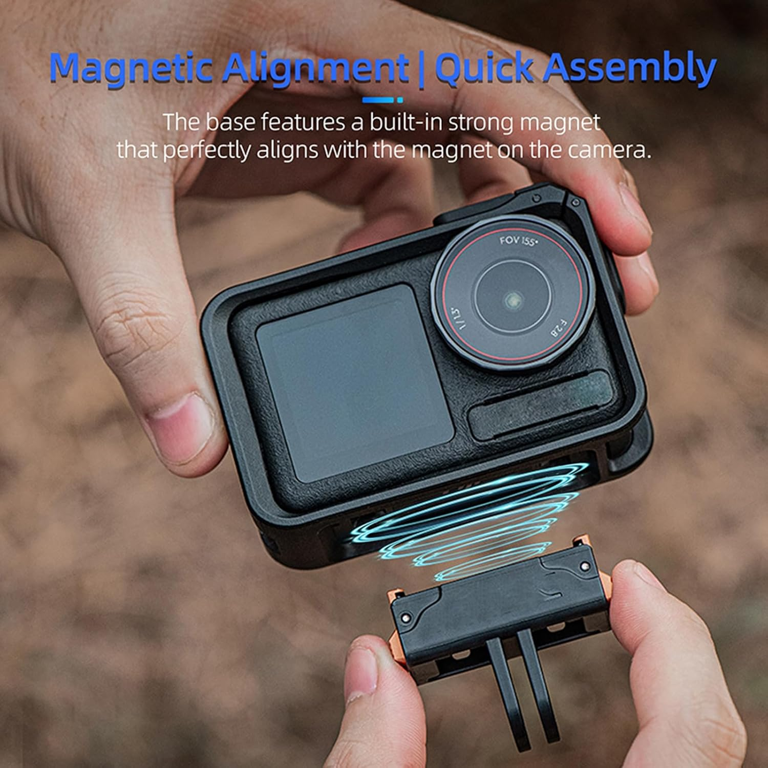 YUULNMOP Magnetic Adapter Mount for DJI Osmo Action 5 Pro/Action 4/Action 3, Quick Release Expansion Adapter, Extension Base for Action5 Pro Accessories image number 2