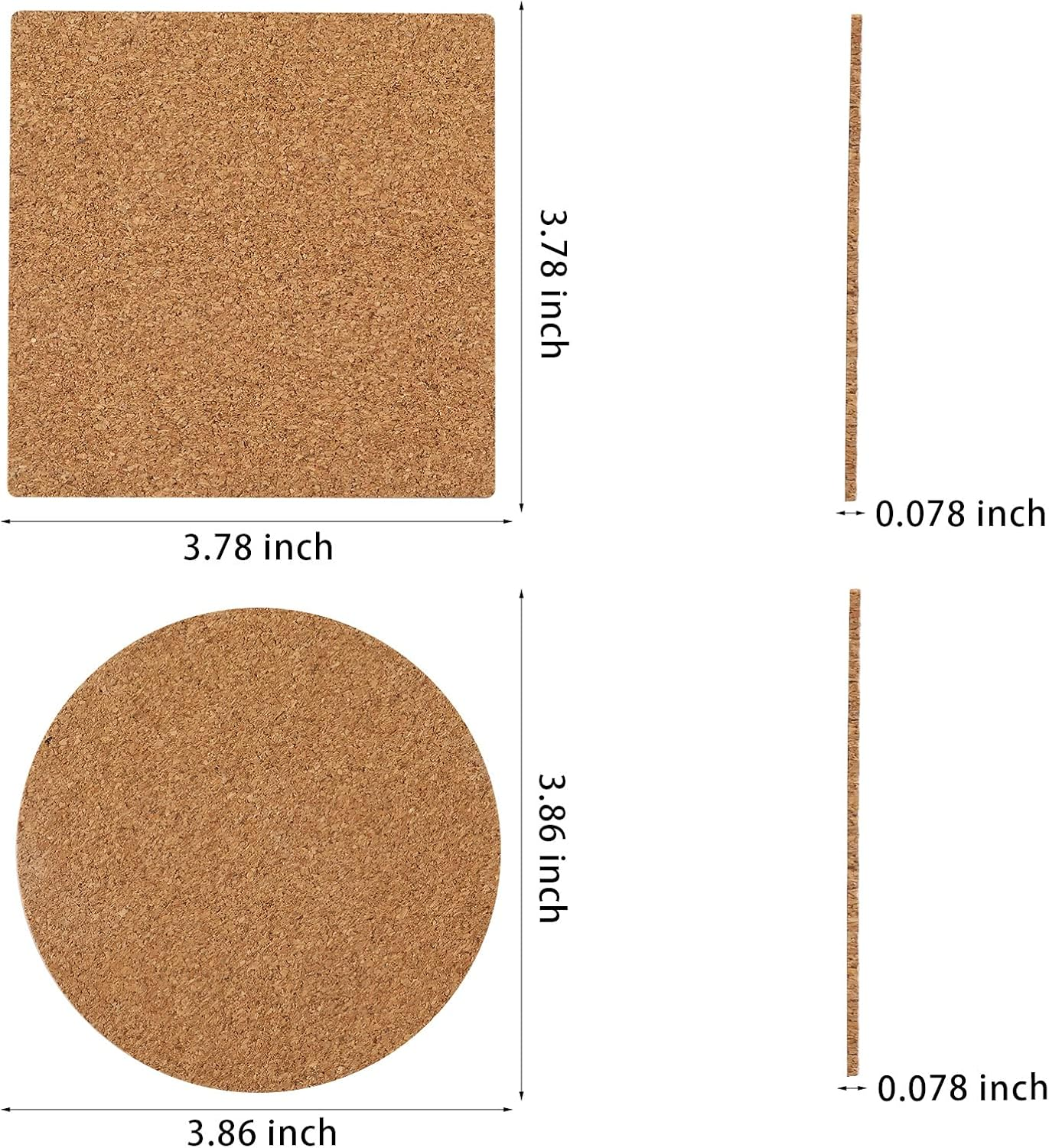 Ceramic Tile for Crafts Coasters, GOH DODD 12 Pack 4 Inch Blank Coasters Unglazed Ceramic White Tiles with 12 Pack Cork Backing Pads for Painting, Alcohol Ink, Acrylic Pouring, DIY, Mosaics, Square image number 4