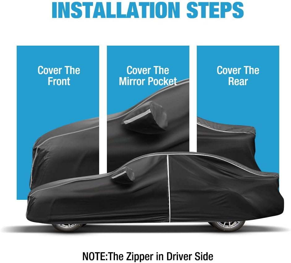 Waterproof Car Cover Compatible for BMW M5 M550I M550 528I 530I 530E 535I 535D 540I 550I 2004-2024 All Weather 6 Layers Full Car Cover with Storage Bag image number 6