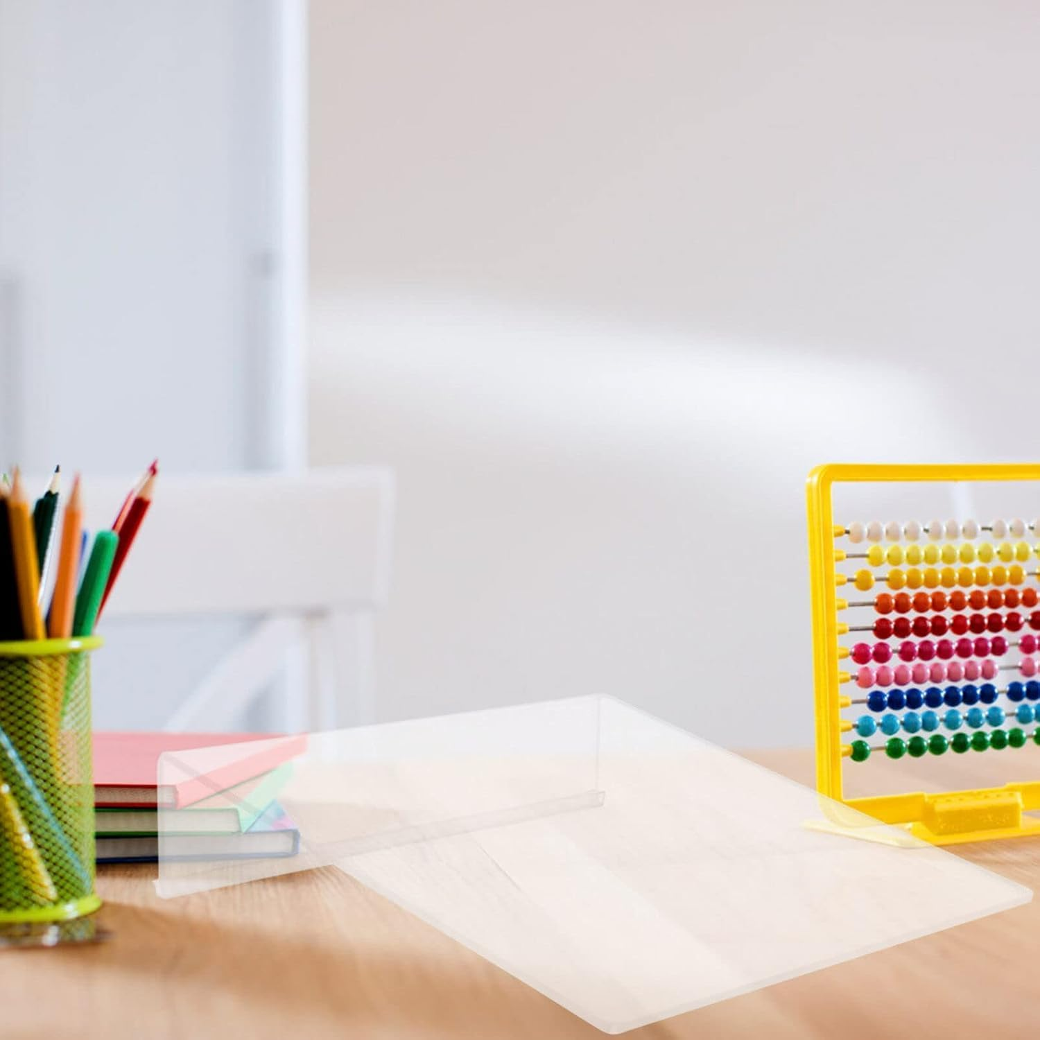 WADY 1Pcs Desk Slant Board Acrylic Ergonomic Writing Slope Writing Slant Board Acrylic Slant Board Drawing Slant Board Painting Board Rack Great as Classroom Tool for Writing Reading (Transparent)