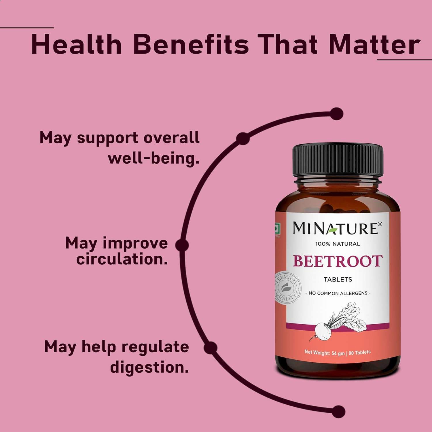 Beetroot Tablets by Mi Nature | 90 Tablets, 1000 Mg | 45 Days Supply | Beta Vulgaris | Vegan | image number 5