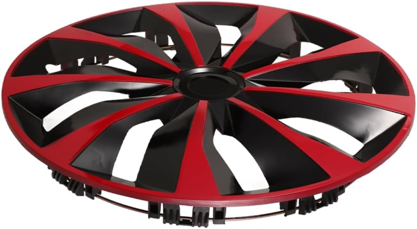 JECOMPRIS Car Wheel Tire Hubcap Hub Cover Replacement Red Black Decorative Hubcaps Pp Material Fit Easy Installation image number 3