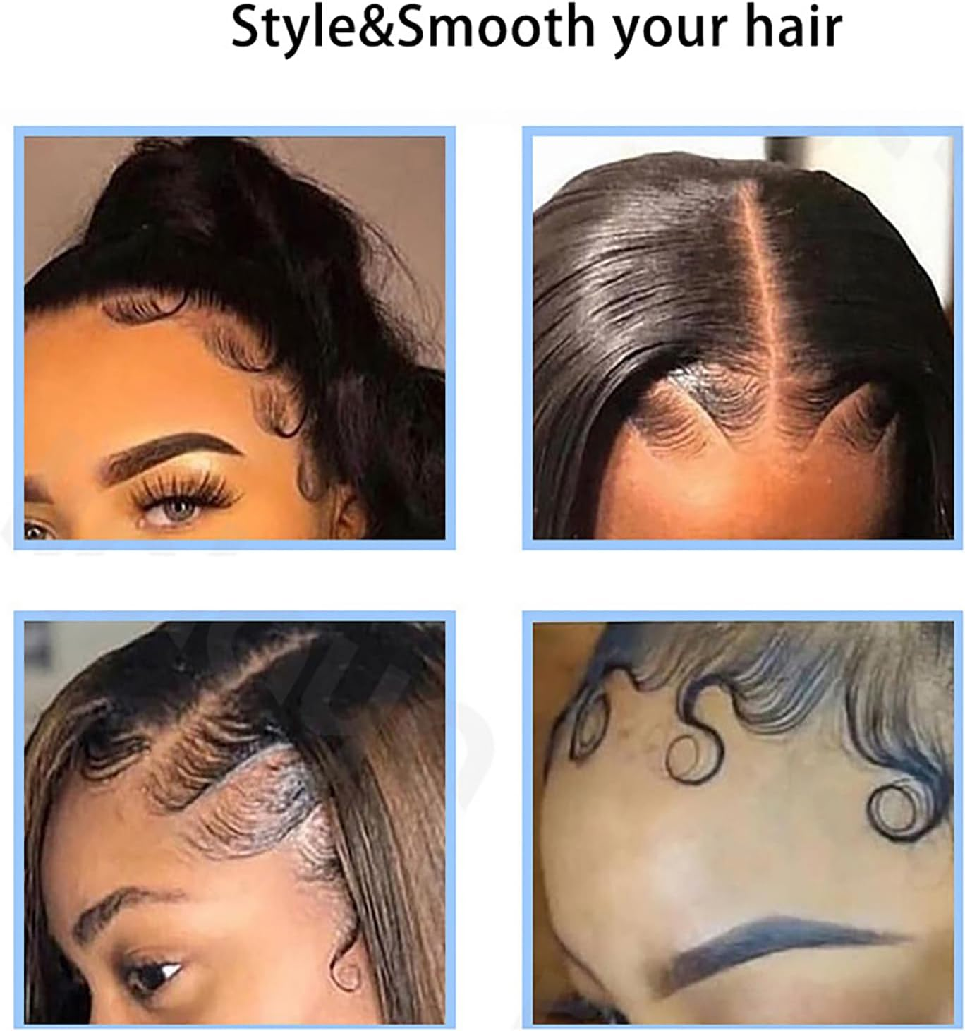 Enmart Hair Wax Set, Edge Control Hair Gel, Broken Hair Finishing Anti-Frizz Hair Fixative Refreshing Hair Oil Solid Wax Cream Non-Greasy Long-Lasting Styling for Men Women, 90G