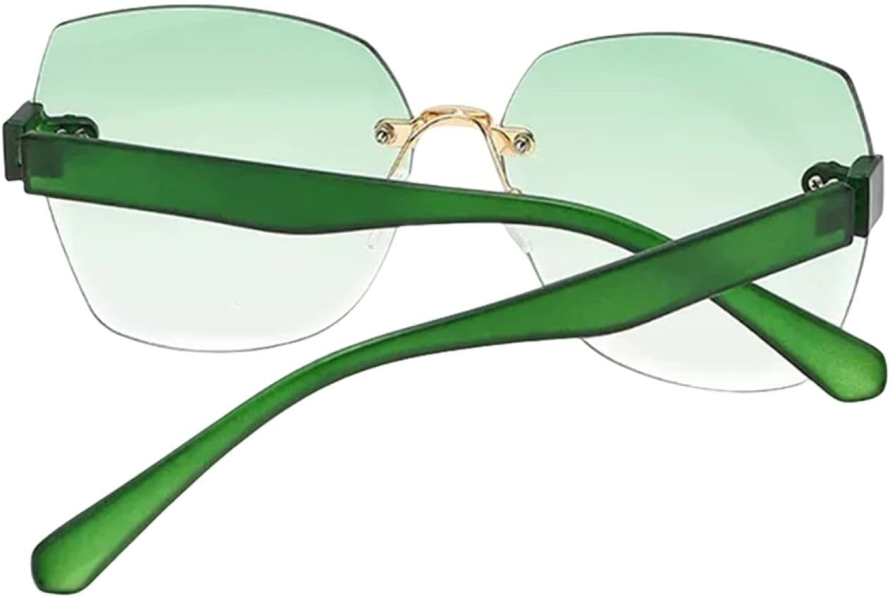 Fashion Rimless Sunglasses Women Gradient Sun Glasses Luxury Trimming Frameless Eyeglasses Ladies(B) image number 6