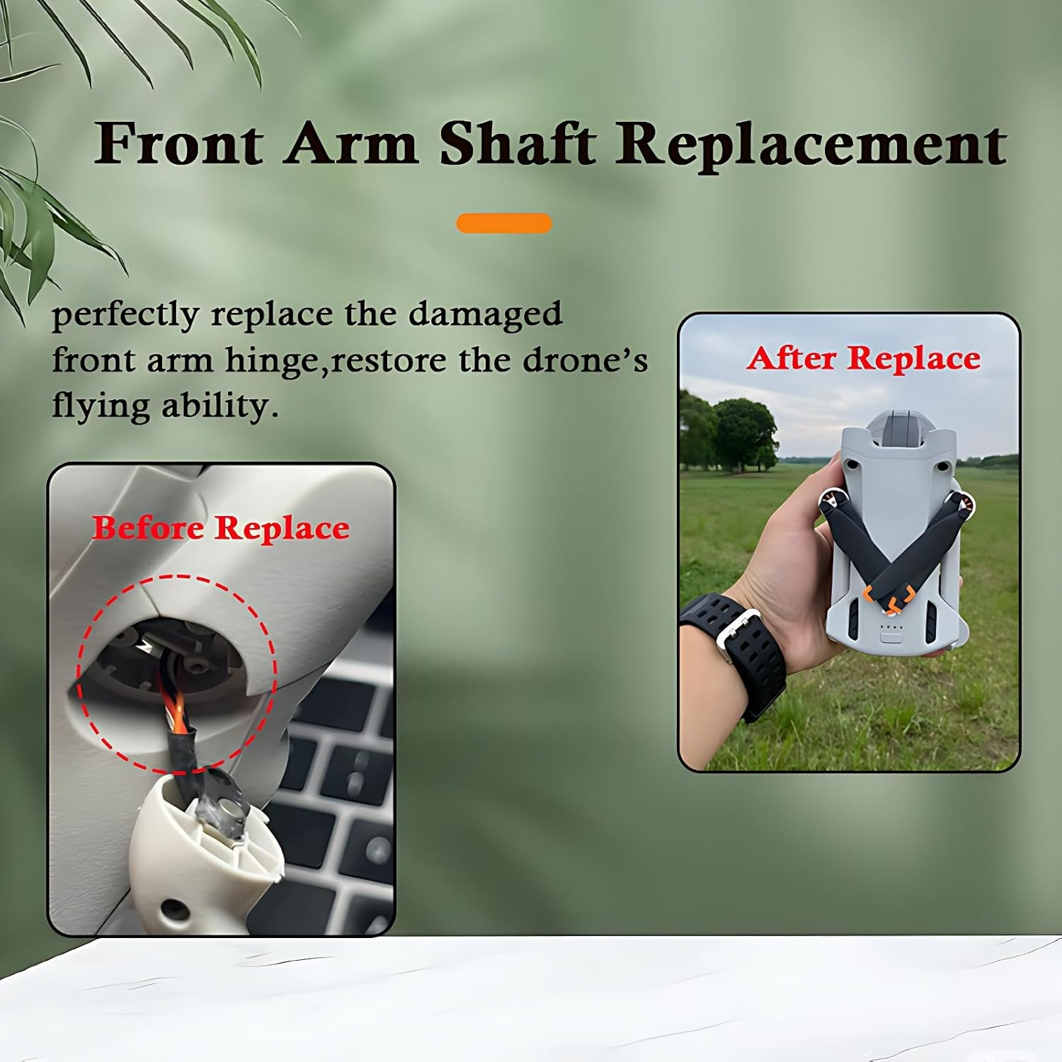 ZWLLKJGS Mini 3 Pro Front Arm Shaft Replacement Parts Arm Hinge Screws Accessories for Mini 3 Pro Front Arm Joint Drone Repair Parts(With 7Pcs Arm Shaft Screws) image number 5