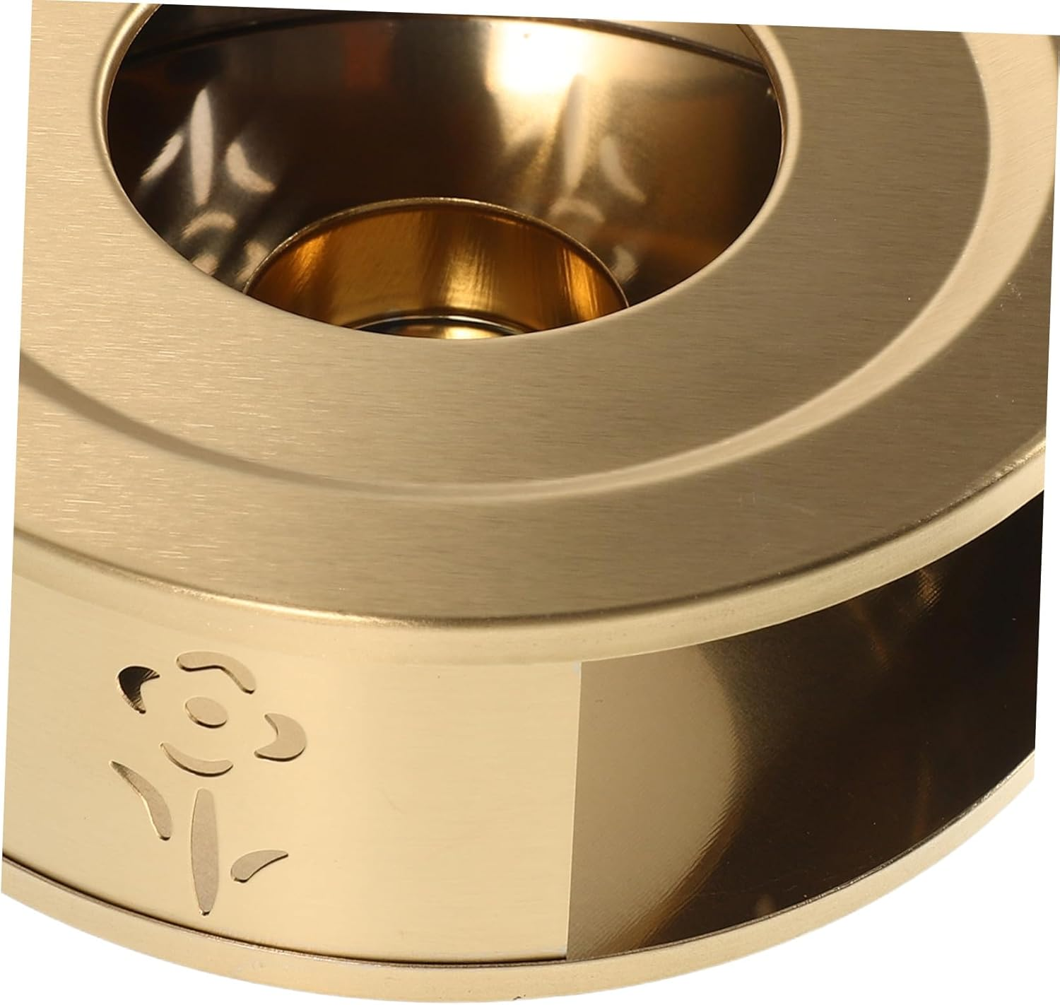 LOEFLIFA Stainless Steel Tea Warmer with Flower Pattern Tealight Holder Portable Warmer Base for Teapot Efficient Heat Maintenance for Coffee Espresso Milk for Indoor and Outdoor Use