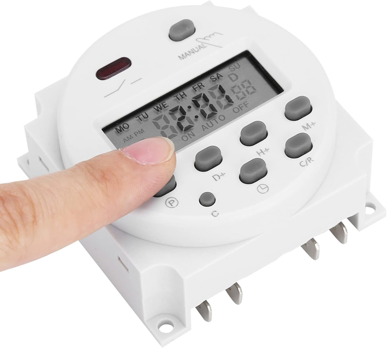 12V Timer Switch,Cn101A 12 Volt Timer Switch,Input DC/AC 12V, Output 200-250V Ac,Programmable Timer Time Relay Switch Support 17 Times Daily Weekly Program image number 5